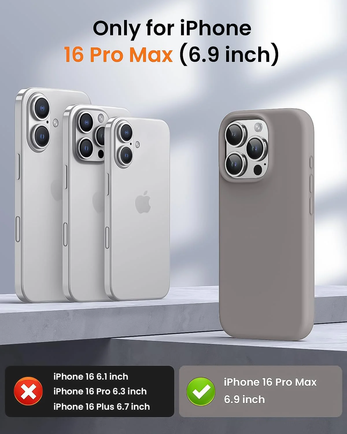 DL3 Mobilak Liquid Silicone Case for iPhone 16 Pro Max 6.9-inch, Supports wireless charging, Shock-absorbing protection, Scratch-resistant surface - A.Stone