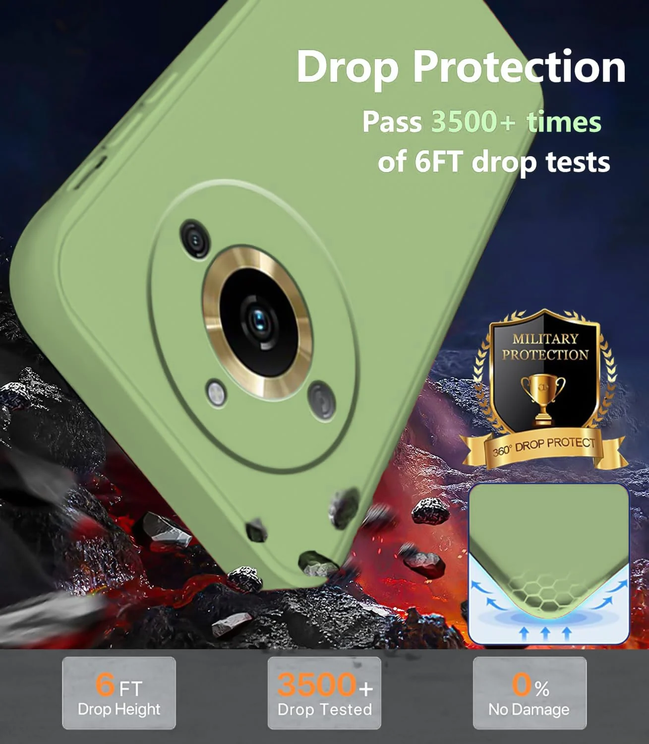 DL3 Mobilak Liquid Silicone Protective Case for realme 11 Pro / realme 11 Pro+ Plus 5G with Microfiber Lining and Shockproof Design - Mint Green