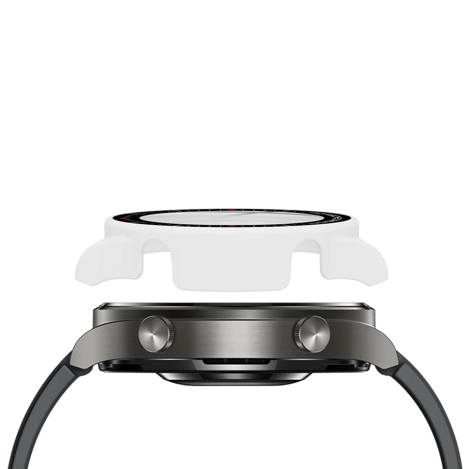 DL3 Mobilak Case Compatible with Huawei Watch GT2 Pro PC Cover with Bezel Tempered Glass Protection, Ultra Thin Full Protection for Huawei Watch GT 2 Pro Protective Case - White