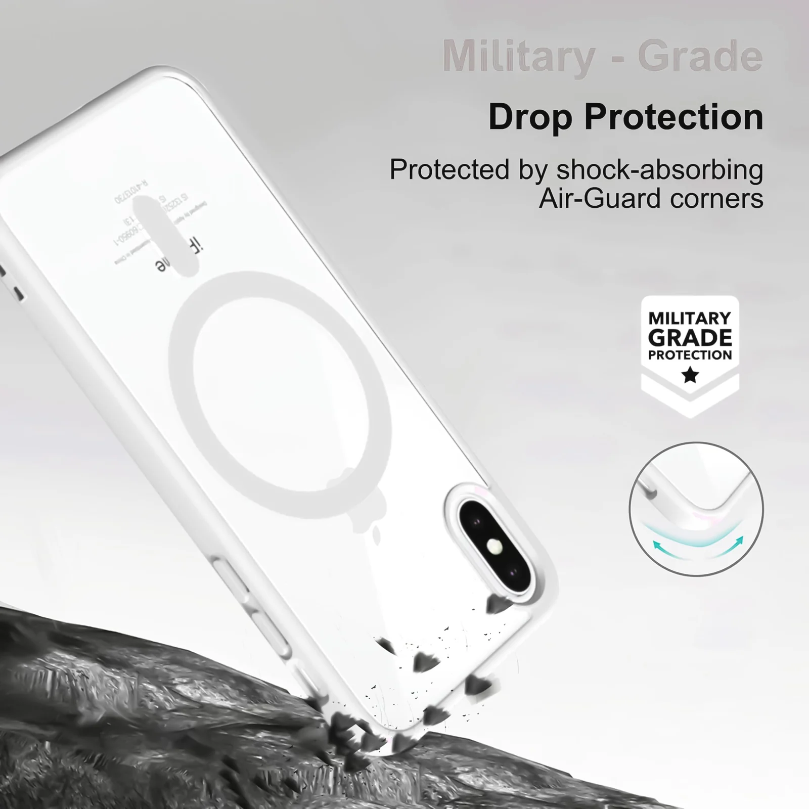 DL3 Mobilak Case Magnetic Crystal Clear for iPhone XS Max Case MagSafe [Not Yellowing] [Military Protection] [No.1 Strong Magnets] Slim Phone Case Thin Cover - White