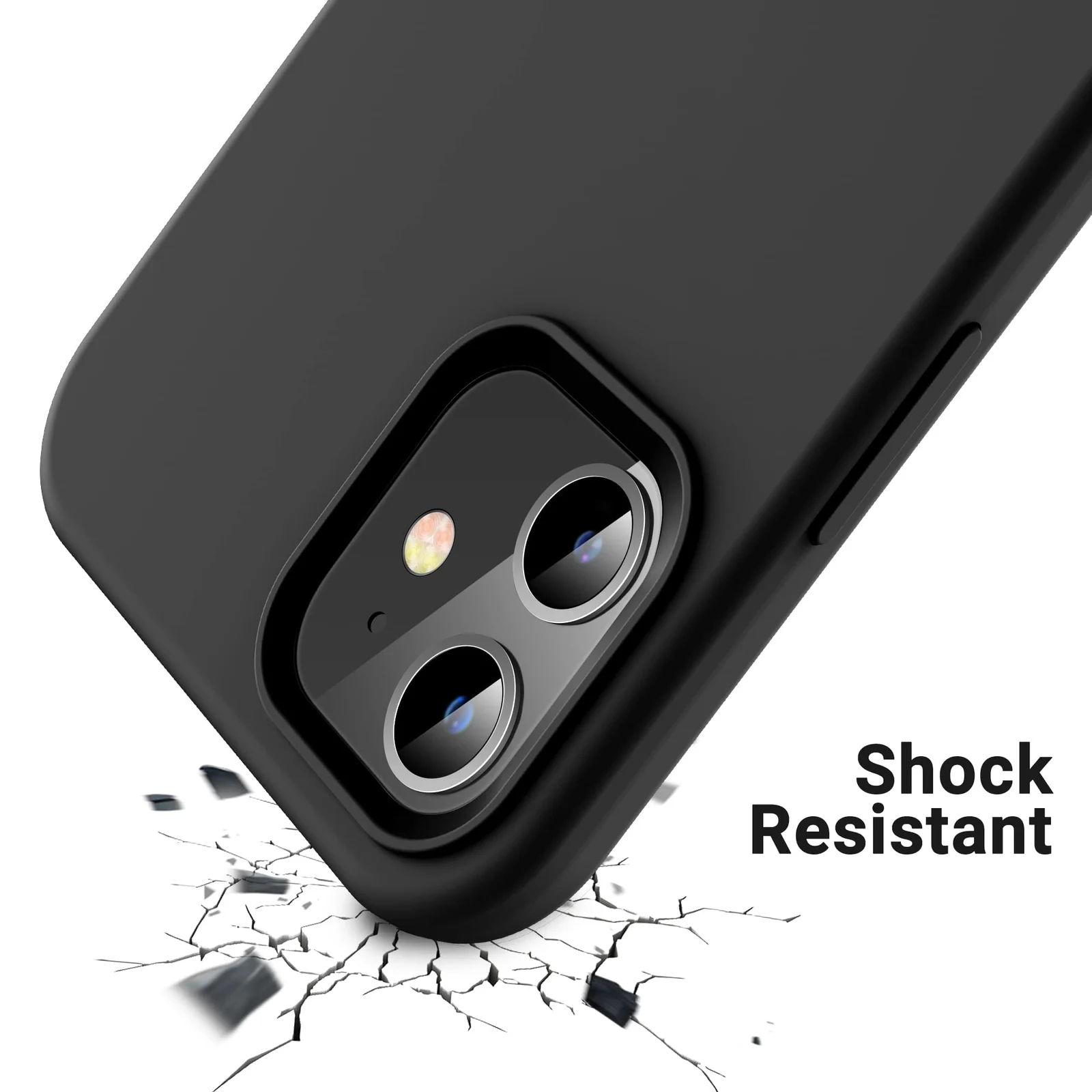 DL3 Mobilak Liquid Silicone Protective Case for iPhone 11 (6.1 Inch) with Camera Protection and Microfiber Lining - Black