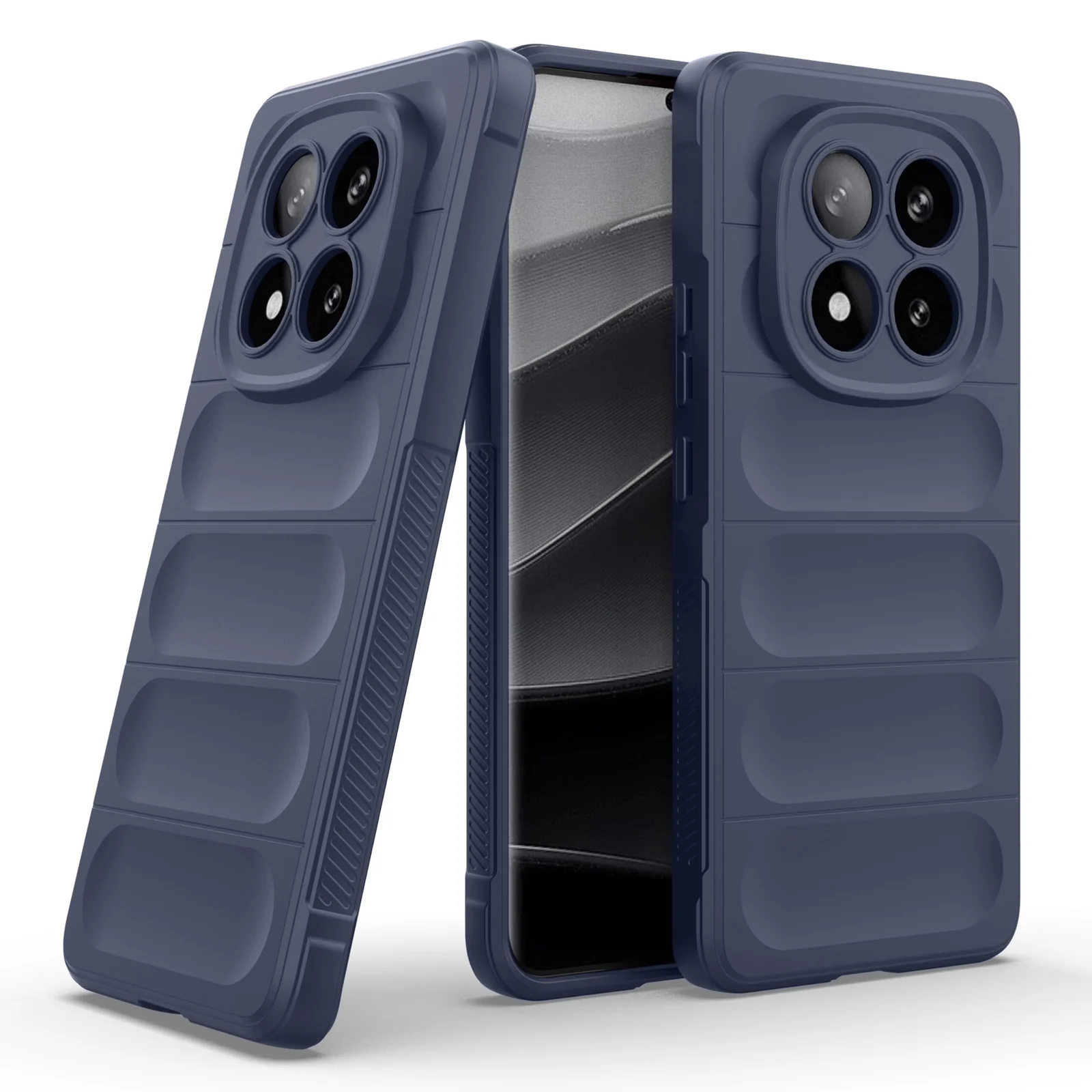 DL3 Mobilak Flexible Silicone and TPU Protective Case with Camera Protection for Xiaomi Redmi Note 14 Pro Plus 5G - Blue