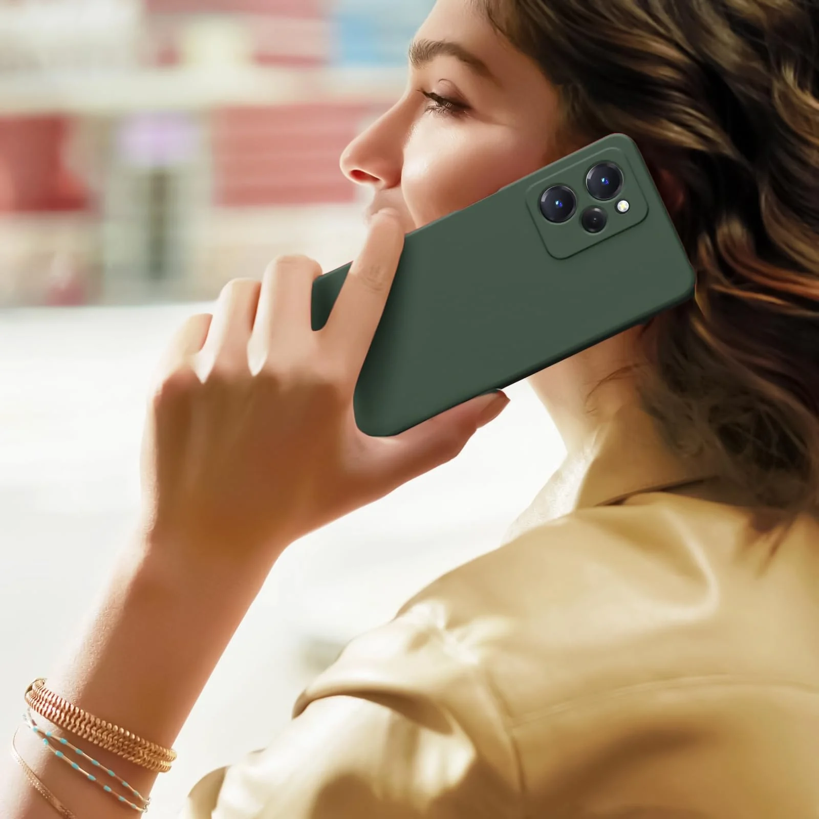 DL3 Mobilak Silicone Protective Case for POCO X5 Pro 5G, Shock-absorbing protection, Scratch-resistant surface, Soft microfiber lining - Green