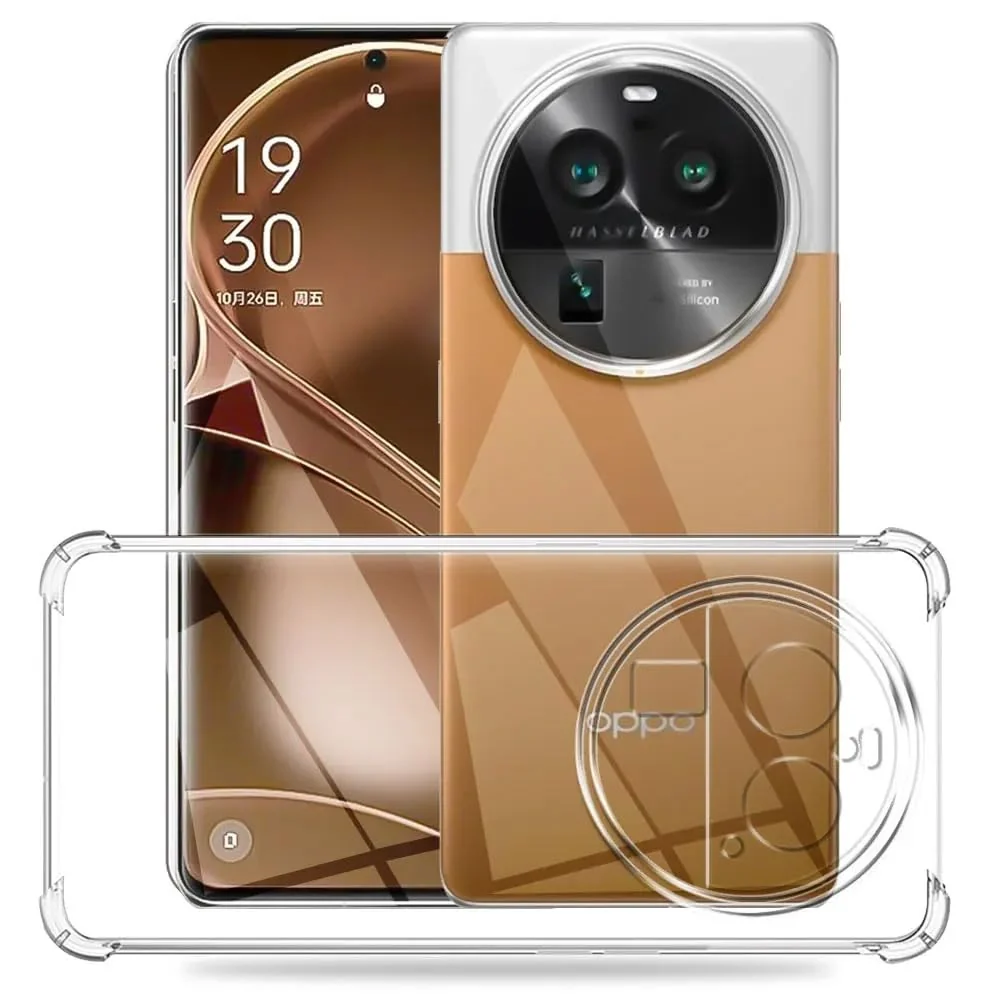 DL3 Mobilak Clear TPU Case for OPPO Find X6 5G, Camera protection, Shock-absorbing protection, Non-slip grip - Clear