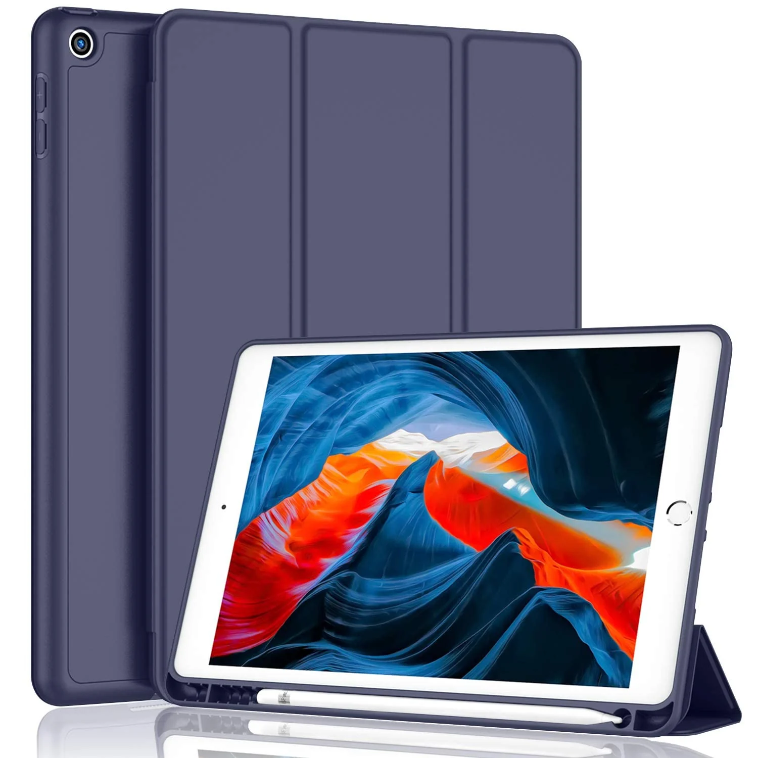 DL3 Mobilak iPad 9th/ 8th/ 7th Generation, Case for iPad 10.2-Inch 2021/2020/ 2019 with Pencil Holder, iPad 7th Gen 2019 Case with Soft Silicone Back, Auto Wake/Sleep Cover