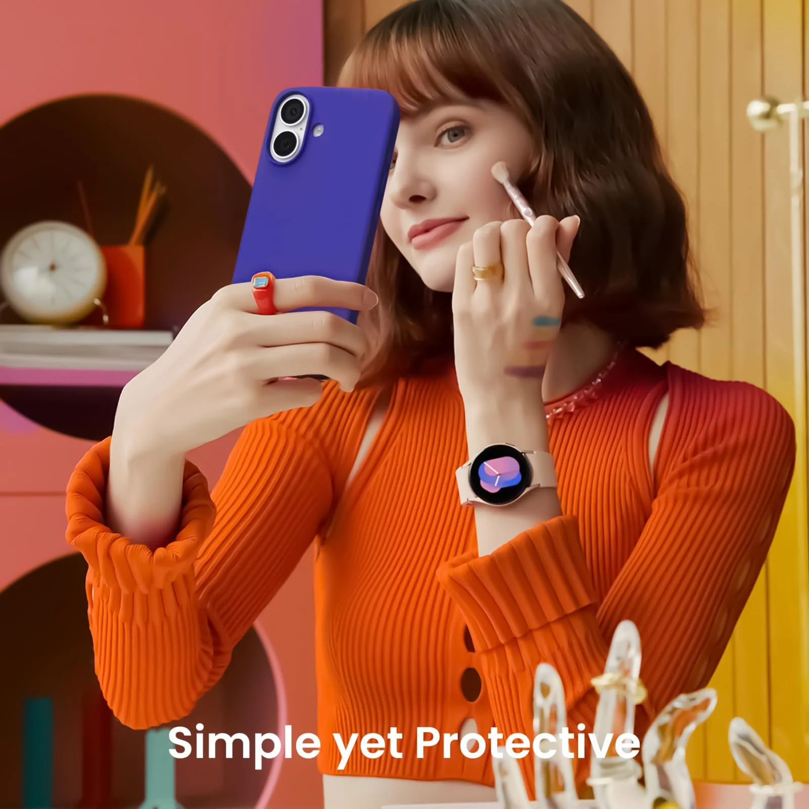 DL3 Mobilak Liquid Silicone Protective Case for iPhone 17 6.3-Inch with Microfiber Lining and Shockproof Design - Pepsi