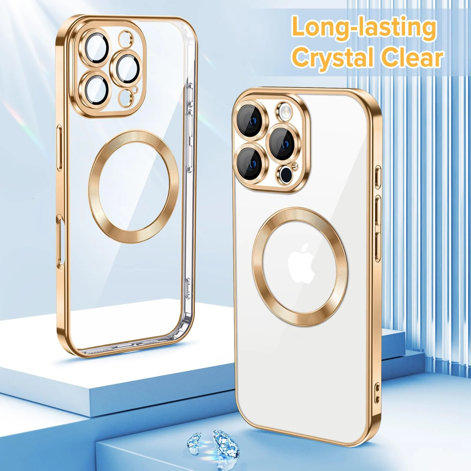 DL3 Mobilak Plated-Edge TPU Protective Case with Camera Protection for iPhone 16 Pro - Gold