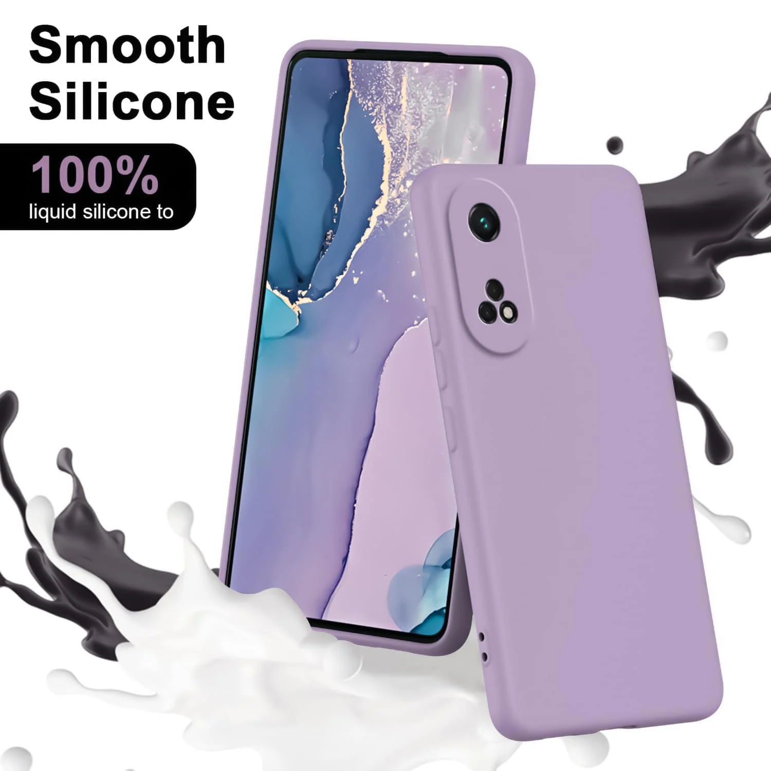 DL3 Mobilak OPPO Reno 8T 4G (Not 5G) Case, Soft Flexible Silicone Gel Rubber Bumper Cover, Full Body Shockproof Protective Phone Case - Lavender