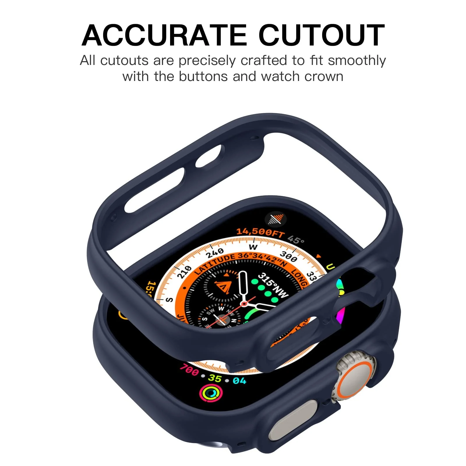 DL3 Mobilak Compatible For Apple Watch Ultra Case 49mm, Shockproof Ultra-Thin Hard PC Bumper Case All-Around Edge Protective Cover Frame[NO Screen Protector] for iWatch Accessories - Blue