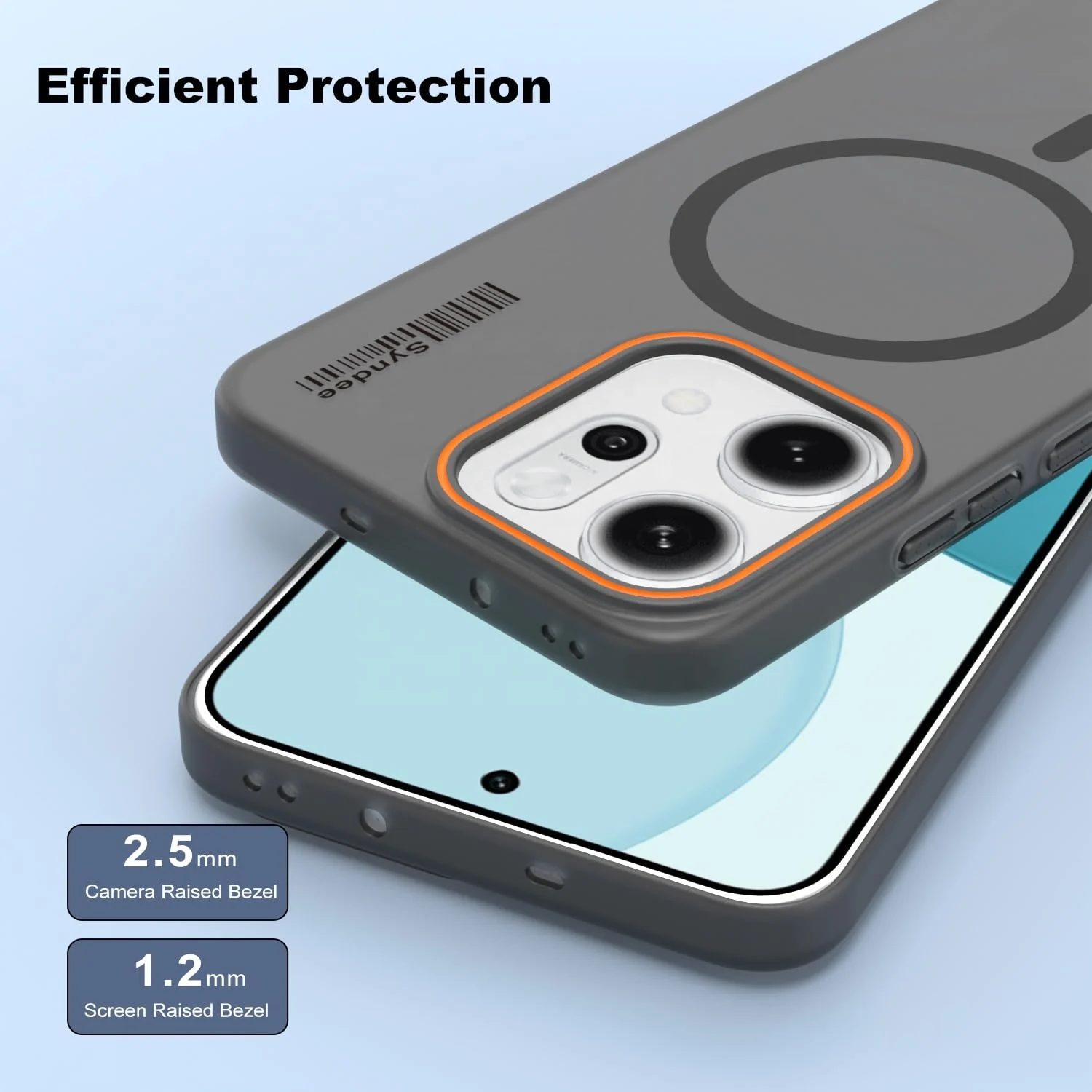 DL3 Mobilak Translucent Matte Case for OPPO Reno 14 Pro 5G, Compatible with MagSafe accessories, Shock-absorbing protection, Integrated ring holder - Black