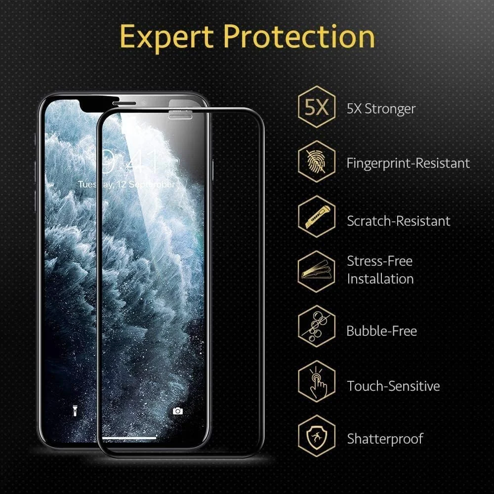 DL3 Mobilak for iPhone 13 Pro Max/iPhone 14 PlusTempered Glass Screen Protector, 9H Hardness Anti-Scratch Tempered Glass flim, Case Friendly, Anti-Scratch - Black