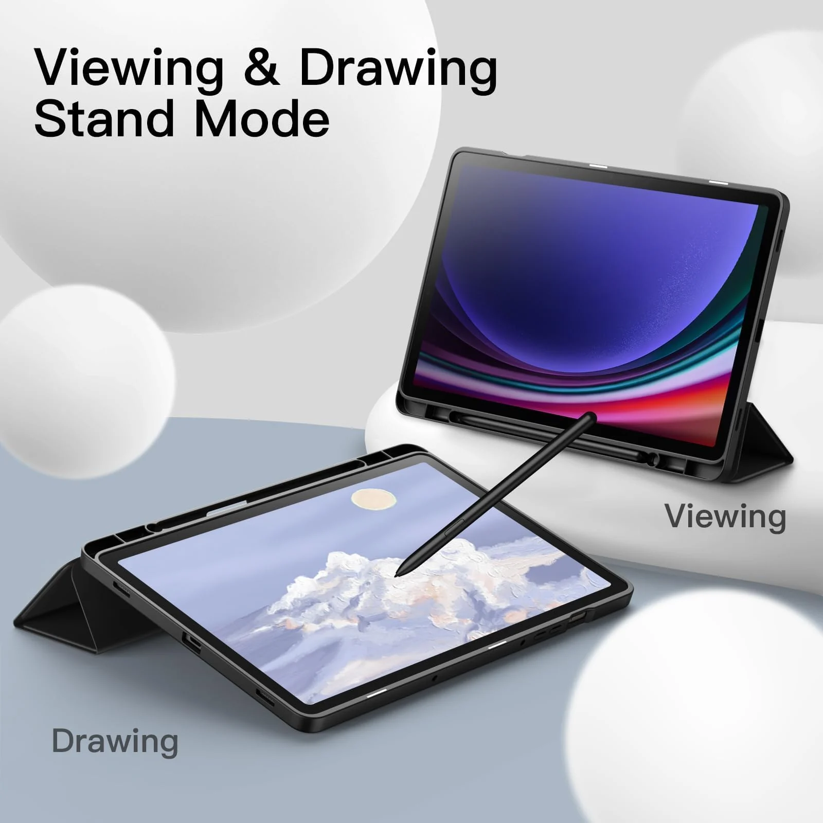 DL3 Mobilak Honor Pad X8a Case 11 inch 2024 Tablet Cover Case with Pencil Holder, Soft TPU Back Trifold Stand Protective Smart Cover Flip, Auto Wake&Sleep - Black