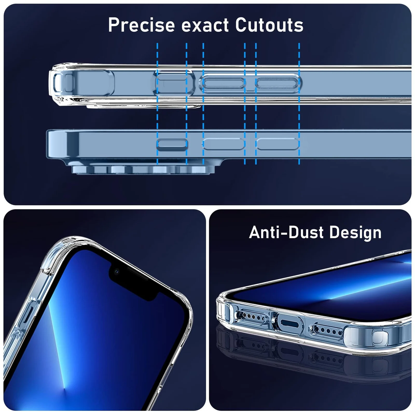 DL3 Mobilak Clear MagSafe-Compatible Magnetic Case for iPhone 13 Pro Max with Camera Protection and Shockproof Design - Clear