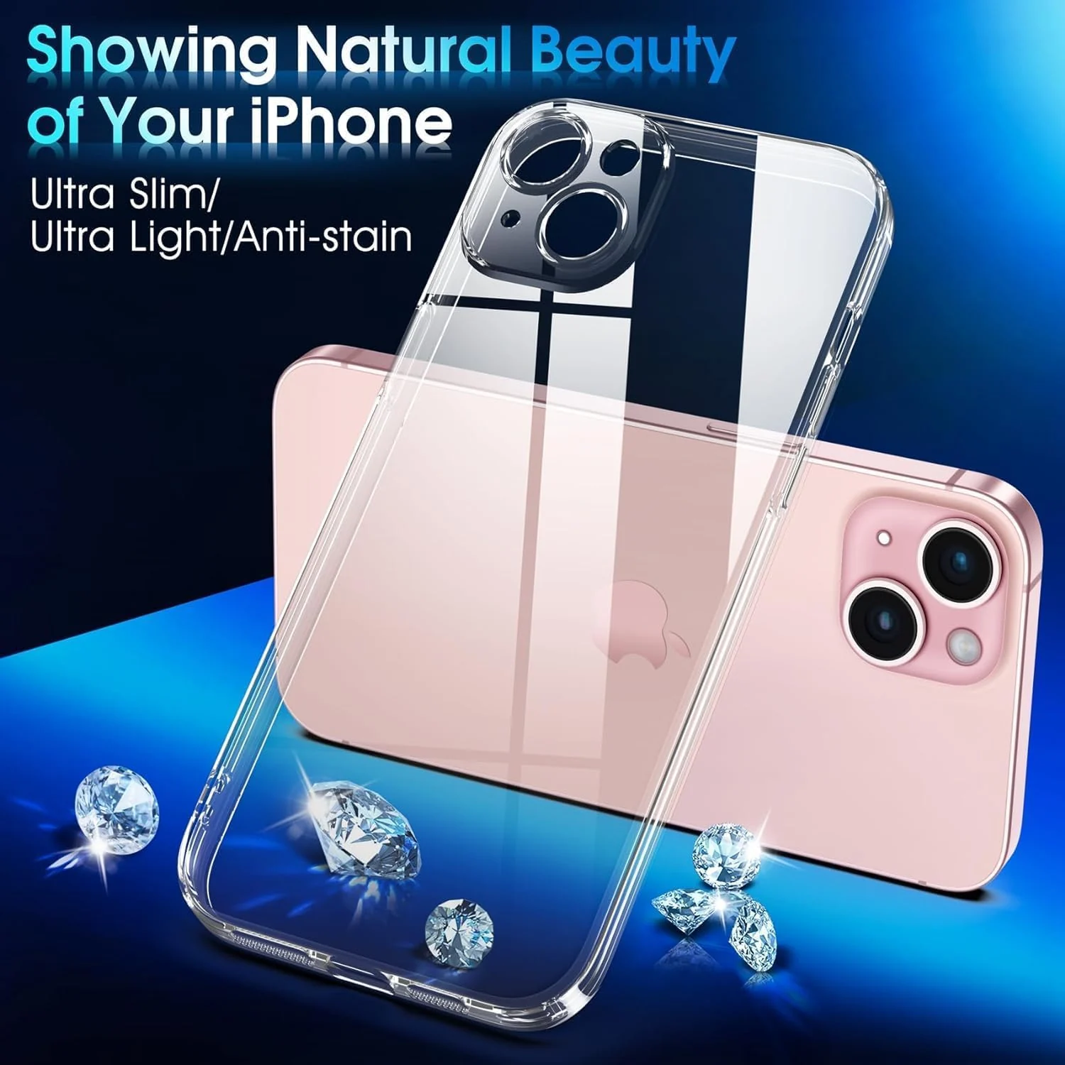 DL3 MOBILAK Camera Protective Case Compatible with iPhone Case Transparent, Mobile Phone Case iPhone Thin Soft Silicone Anti-Yellow Protective Case - Clear