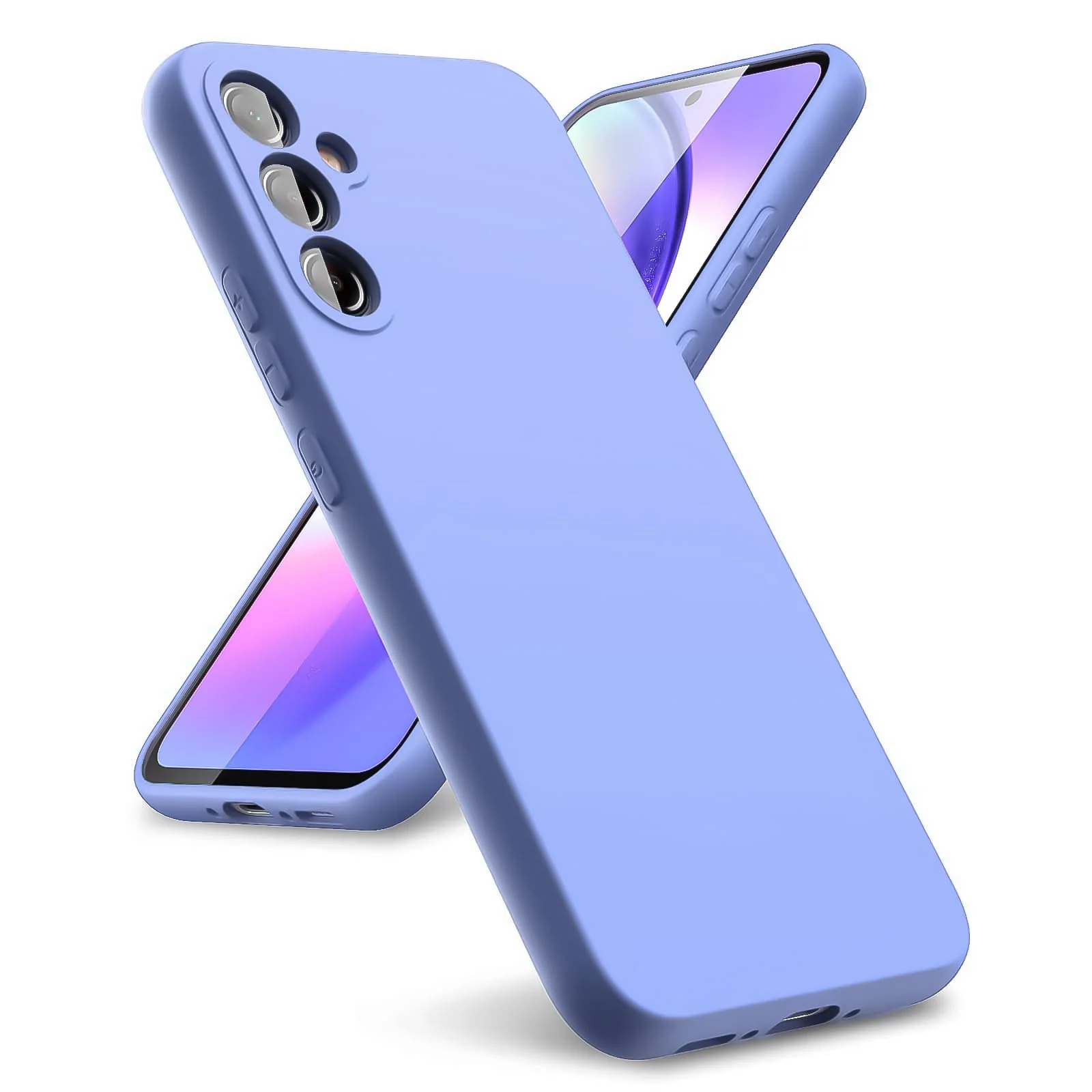 DL3 Mobilak Soft Silicone Protective Case for Samsung Galaxy A24 4G with Microfiber Lining and Shockproof Design - Baby Blue