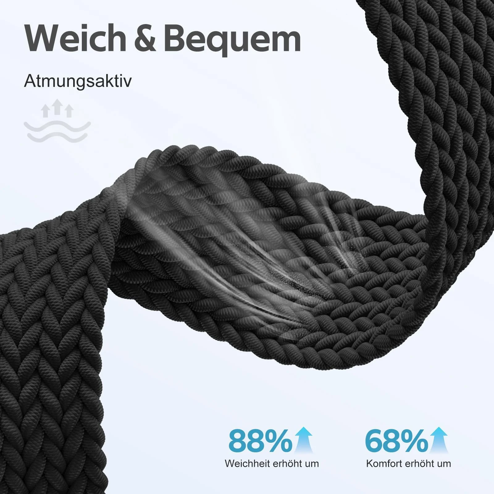 DL3 Mobilak Braided Strap for Huawei Watch Fit 4 / Fit 4 Pro/Fit 3 Bracelet, Quick Release Adjustable Nylon Sport Elastic Loop Band, Anti-Slip Magnetic Buckle Stretchy Nylon Strap - Black