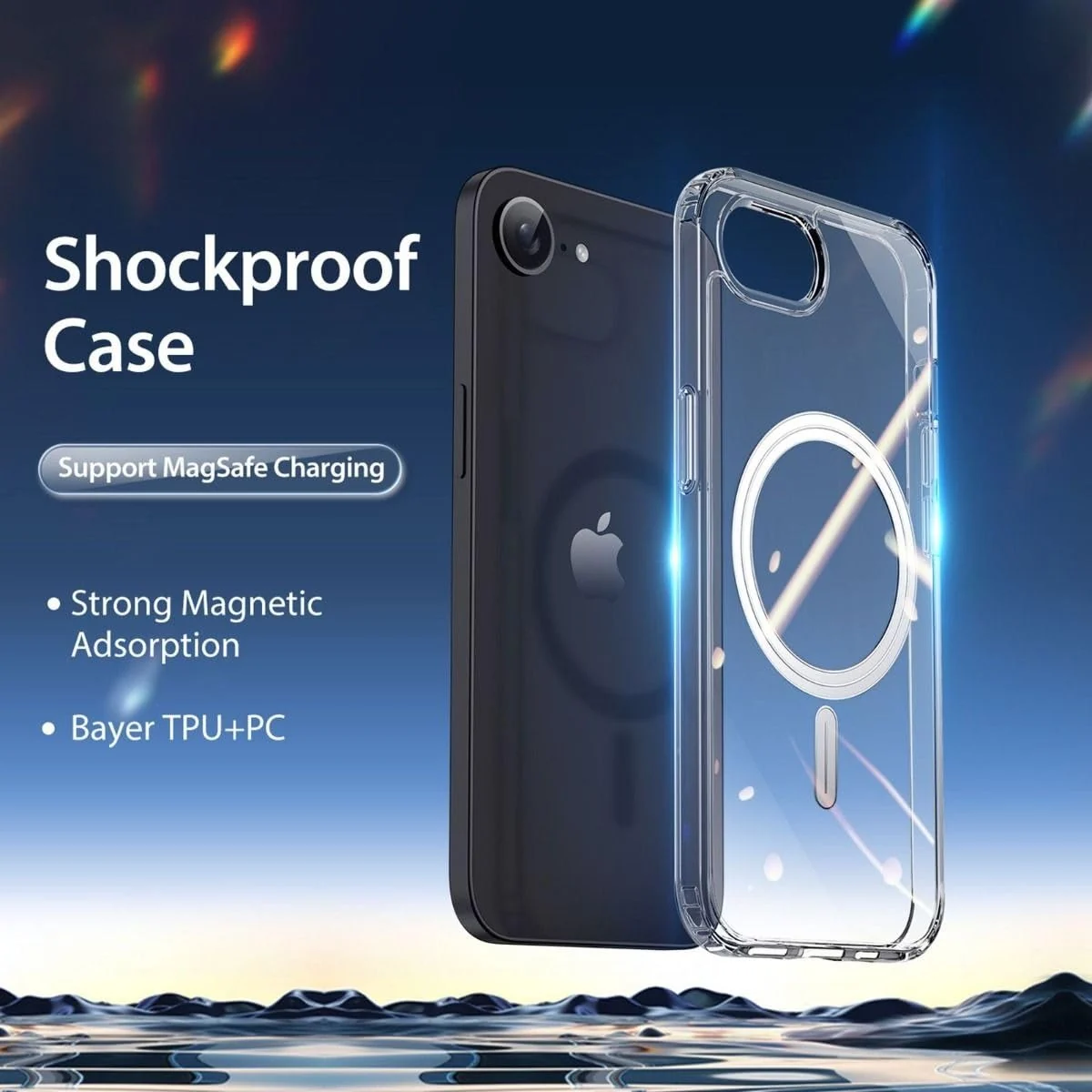 DL3 Mobilak for iPhone 7/8/SE 2020/SE 2022 Case [Compatible with MagSafe] [Strong Magnet] [Non-Yellowing] Magnetic Slim Thin Bumper Phone Cover, Lightweight, and Durable - Clear