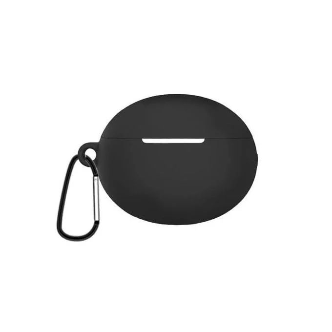 DL3 Mobilak Silicone Case Compatible with Huawei FreeBuds 5i Earbuds, Soft Silicone Protective Case Cover, Shockproof Sleeve with Carabiner - Black