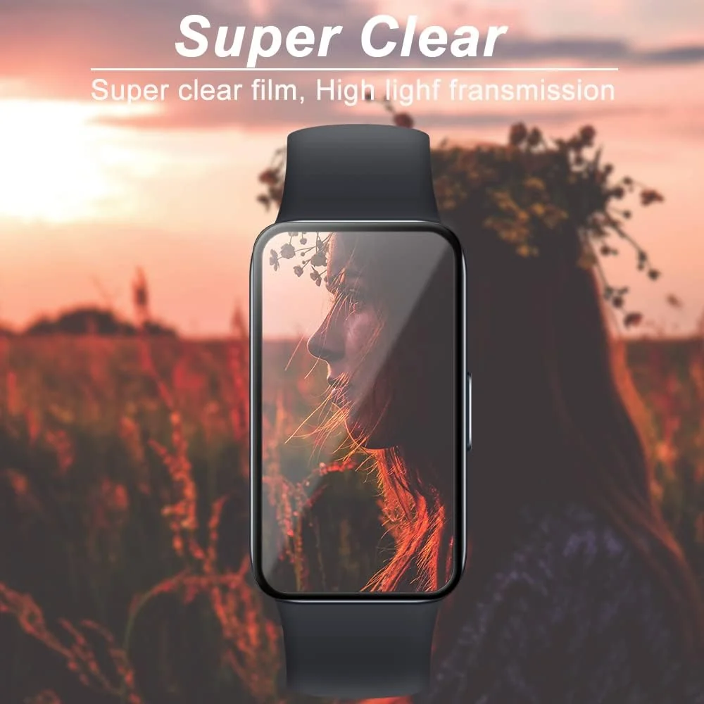 DL3 Mobilak Screen Protector For Huawei Band 8/Huawei Band 9, 3D Curved Soft Edge Protective Film [Anti-Scratch] [Bubble Free] [Ultra Shatterproof] [High Sensitive] (Not Glass) - Black