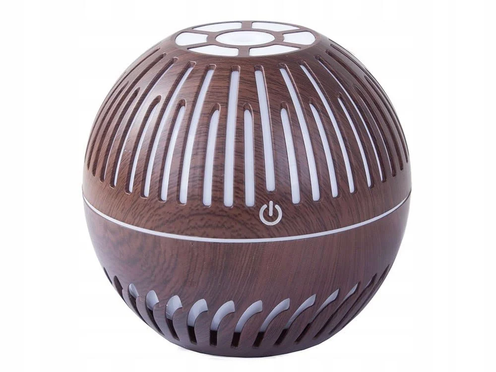 Mobigon Wood Cool Mist Ultrasonic Humidifier for Room Moisture, Aroma Diffuser for Home, 400ml Essential Oil Diffuser with 7 Colorful Night Light, Auto Shut-Off, Home, Office - A. Dark Woody