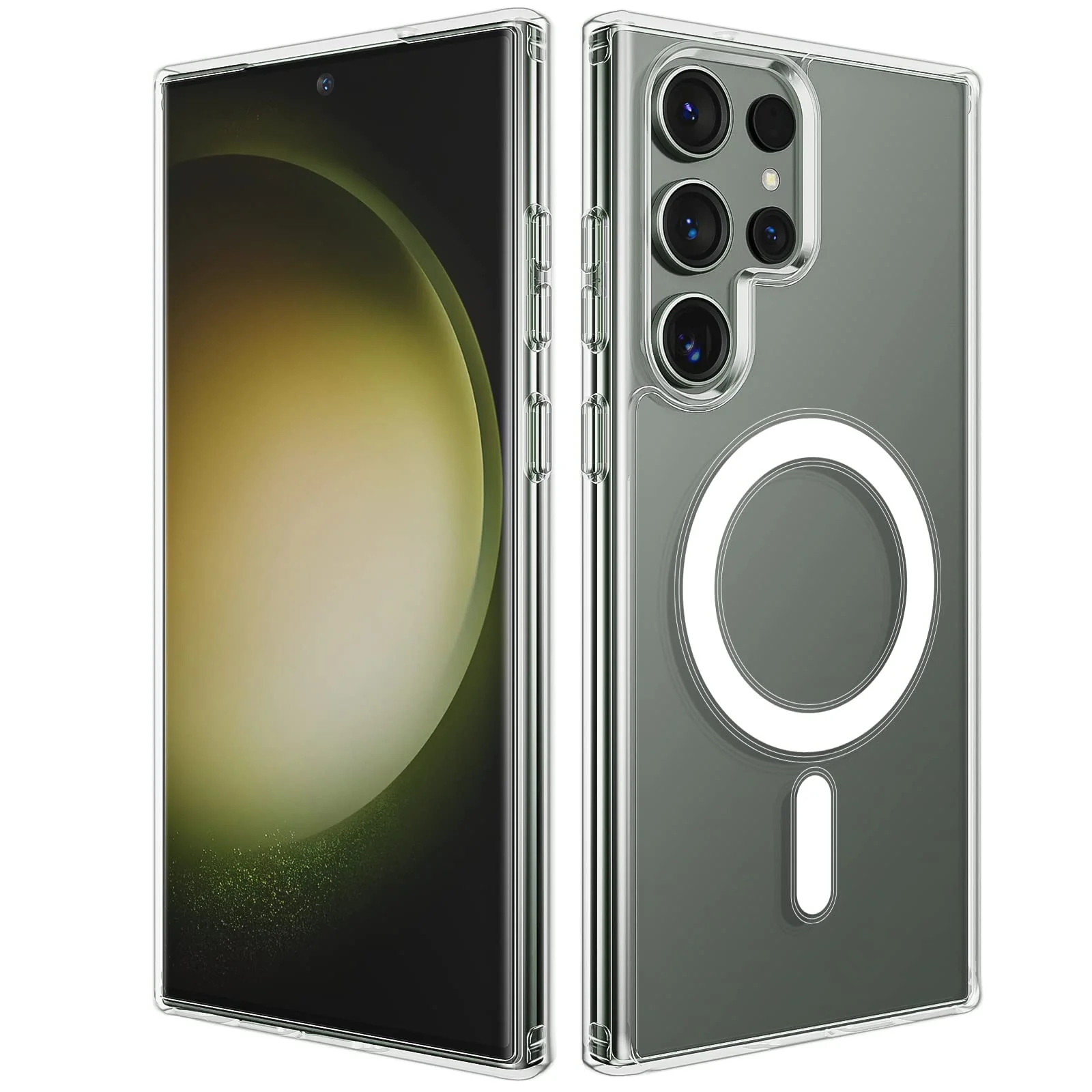 DL3 Mobilak MagSafe-Compatible Clear Magnetic Case for Samsung Galaxy S23 Ultra - Clear