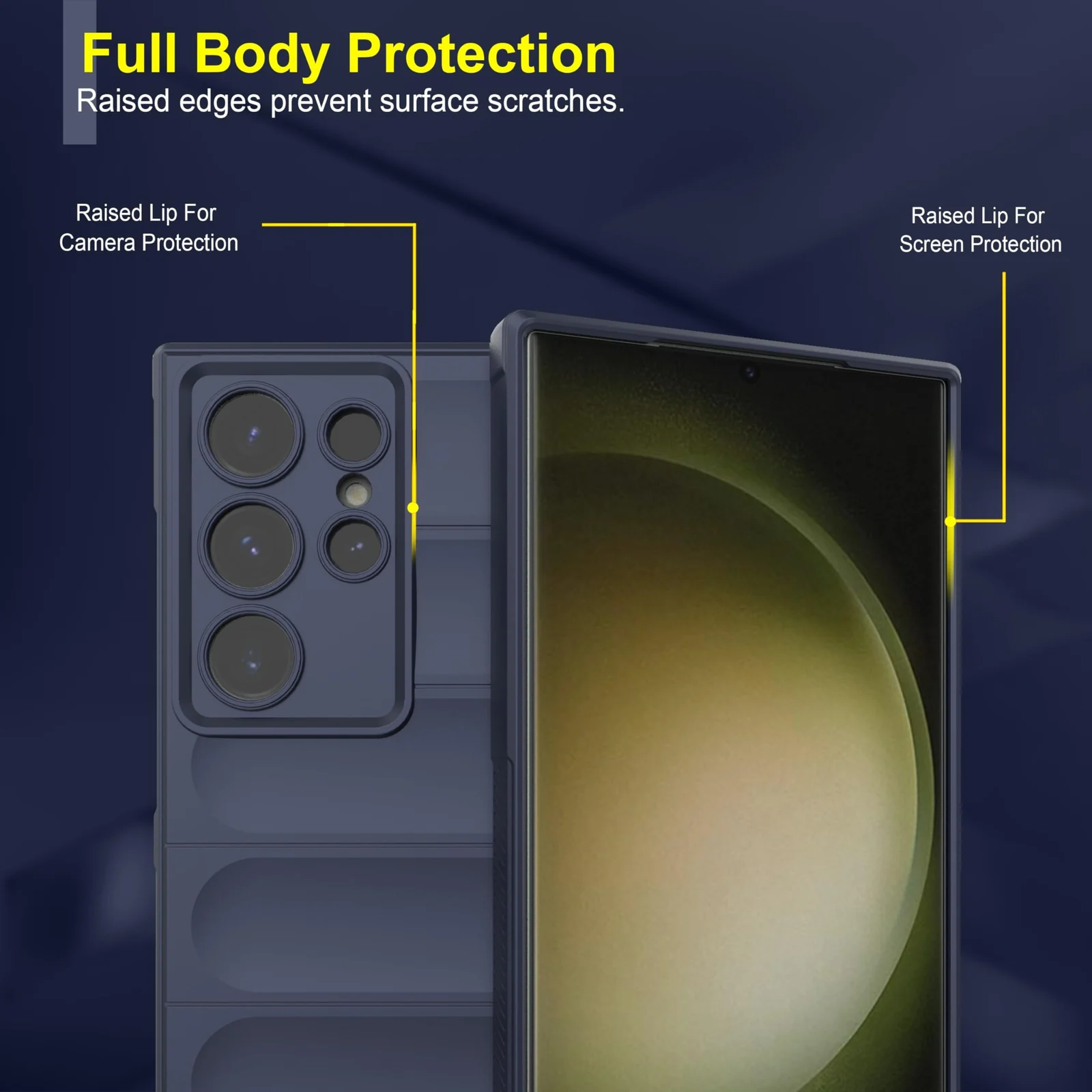 DL3 Mobilak Flexible Silicone and TPU Protective Case with Camera Protection for Samsung Galaxy S24 Ultra - Blue
