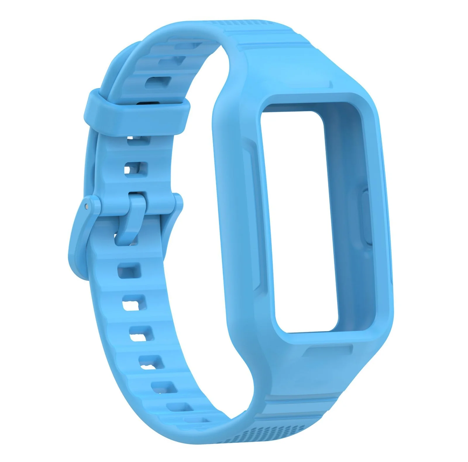 DL3 Mobilak Strap Compatible with Huawei Band 10/9/8/7/6/6 Pro, Adjustable Replacement Strap - Silicone Replacement Wrist Strap With Built-in Case Cover For Honor Band 6/7 - Black - Sky Blue