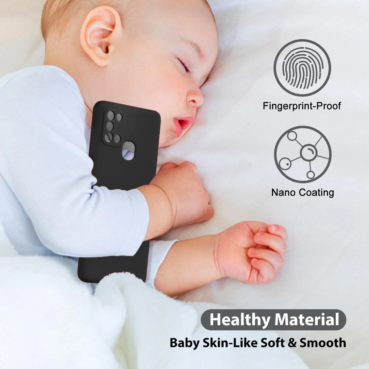 DL3 Mobilak Soft Silicone Protective Case for Samsung Galaxy A21s with Microfiber Lining and Shockproof Design - Black