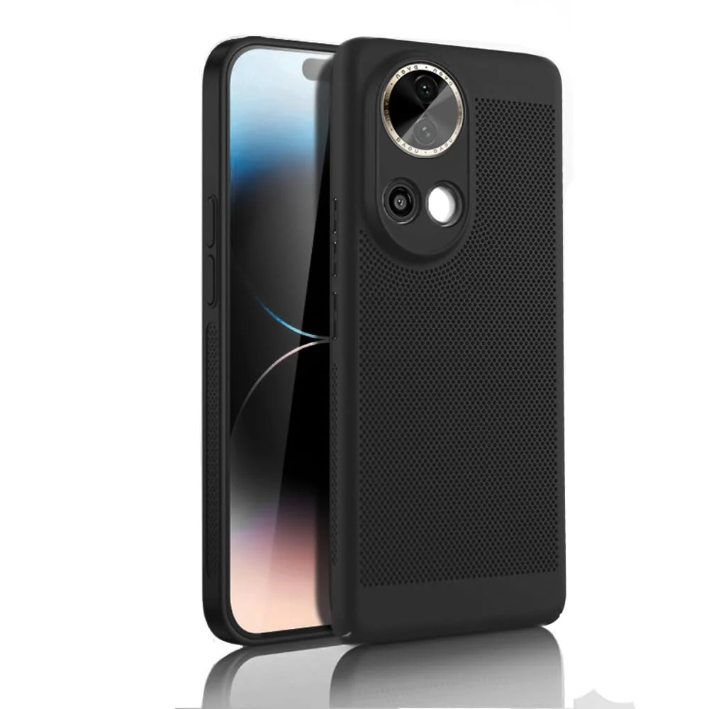 Dl3 Mobilak Case For Huawei Nova 13 / Nova 12 Heat Dissipation Case with Built-in Camera Lens Protector Slim Fit Breathable Cooling Anti-Fingerprint Hard PC Back Shockproof Cover (Baby Blue)