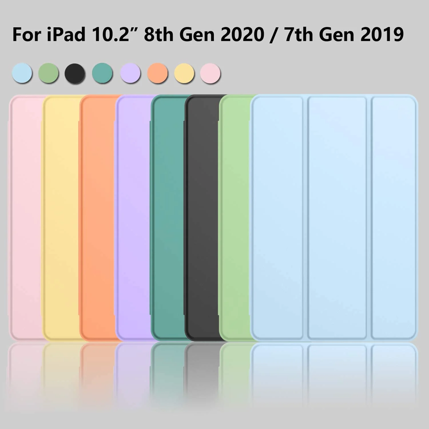 DL3 Mobilak iPad 9th/ 8th/ 7th Generation, Case for iPad 10.2-Inch 2021/2020/ 2019 with Pencil Holder, iPad 7th Gen 2019 Case with Soft Silicone Back, Auto Wake/Sleep Cover - Sky Blue