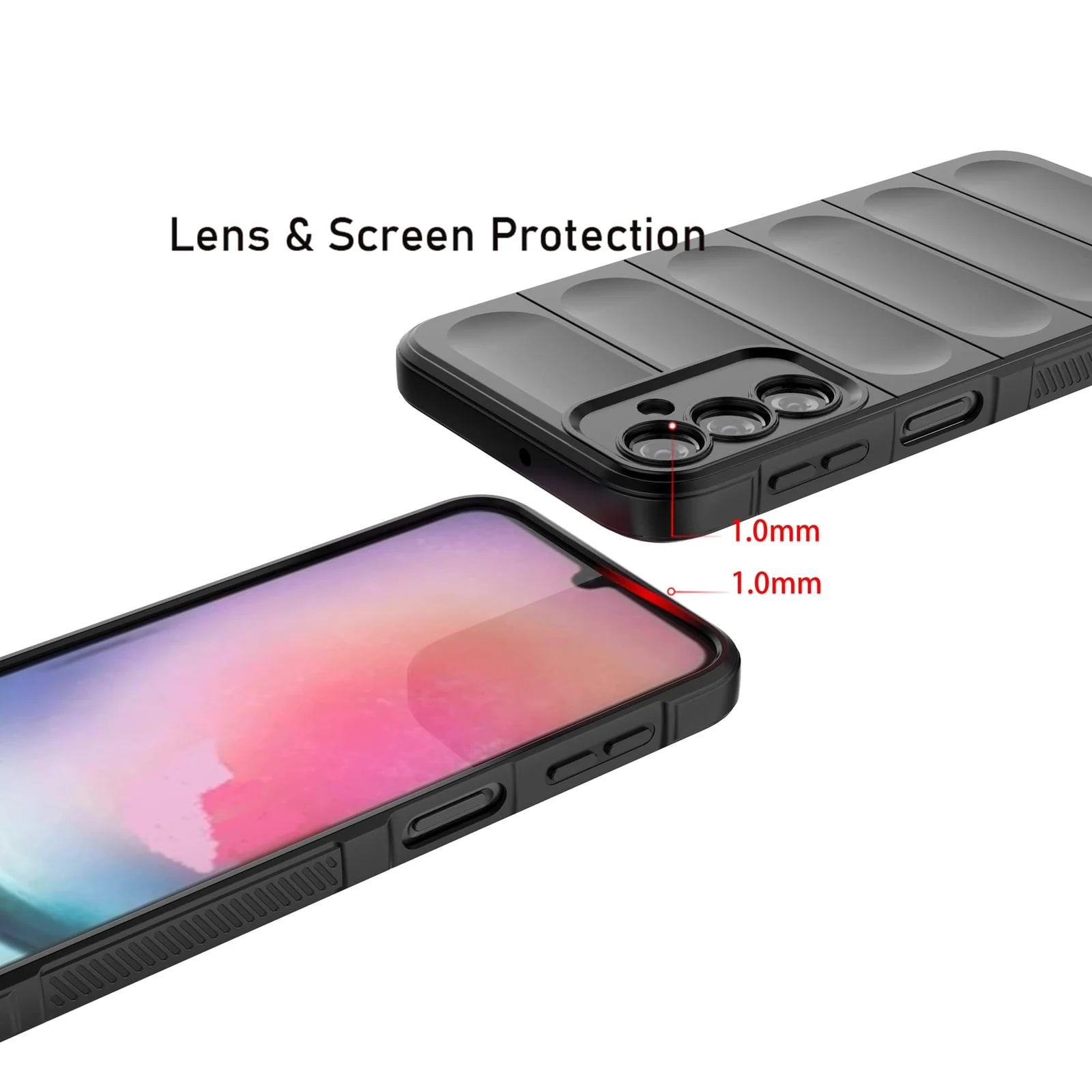 DL3 Mobilak Soft Silicone Protective Case for Samsung Galaxy A24 4G with Camera Protection and Shockproof Design - Black