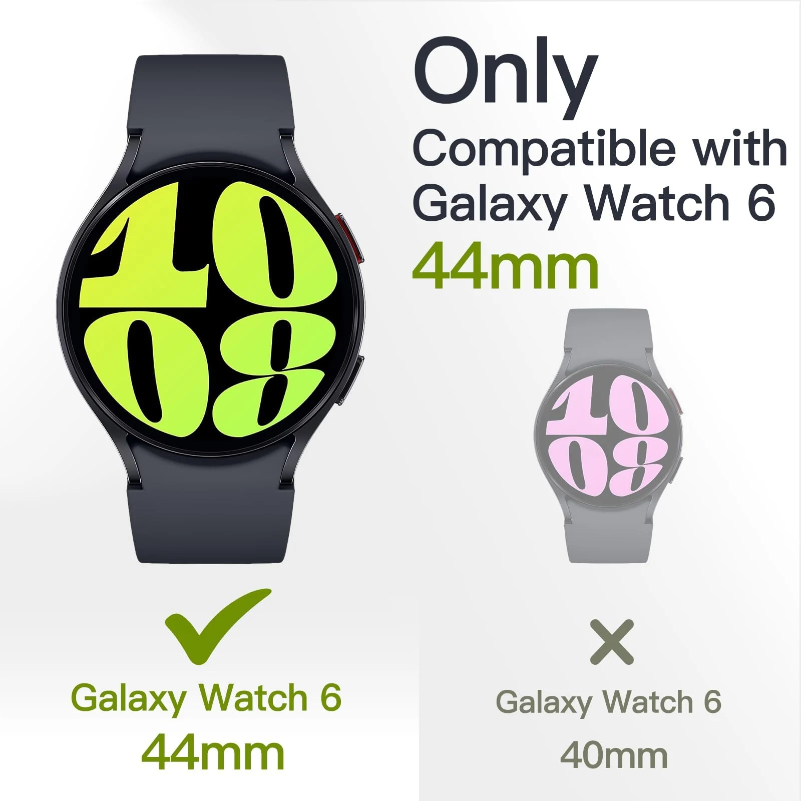 DL3 MOBILAK Full-Coverage Watch Case with Tempered Glass for Samsung Galaxy Watch 6 44 mm, Blue