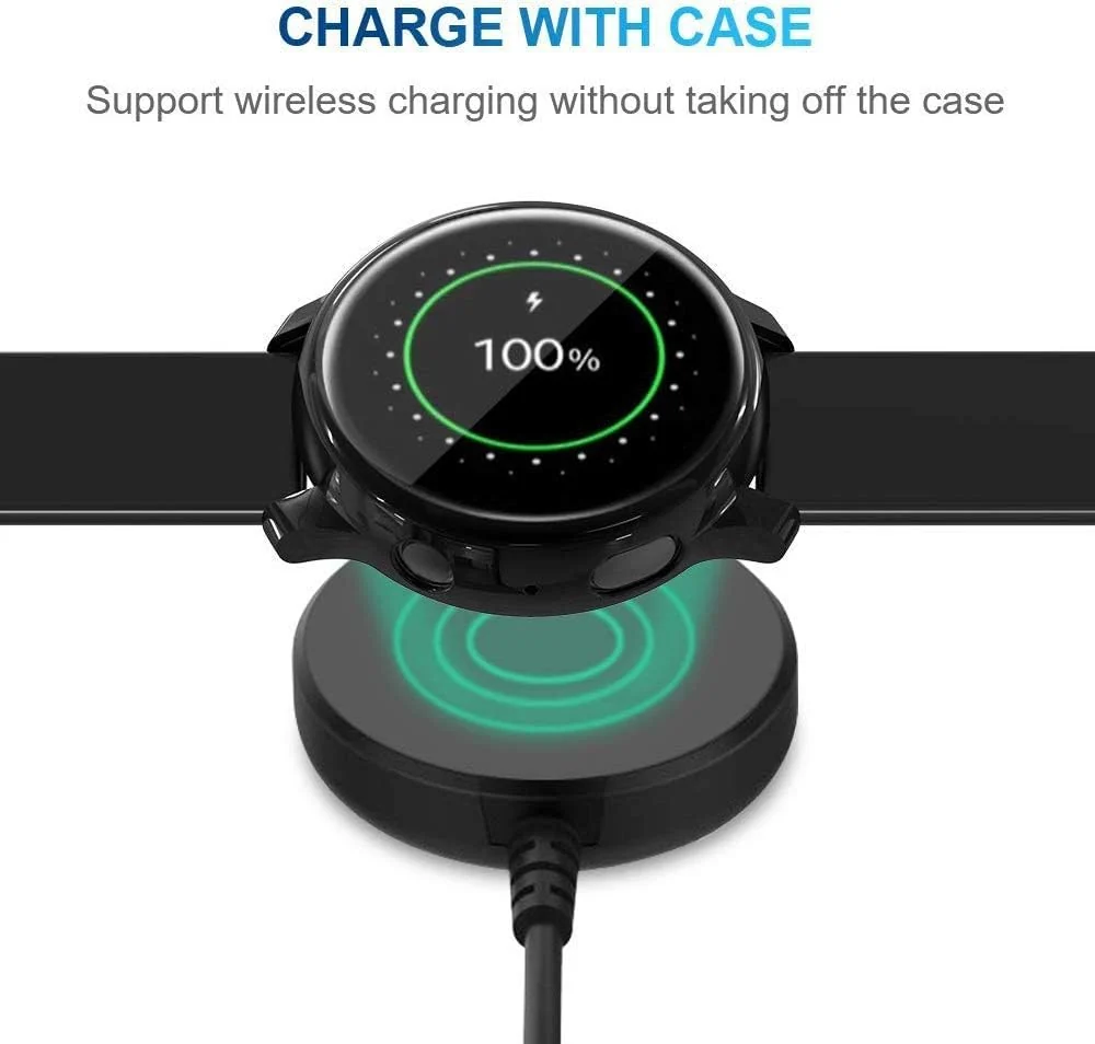 DL3 Mobilak Case Compatible with Samsung Galaxy Watch Active 2 44mm Case All-Around Screen Protector Watch Soft TPU Shockproof Cover Slim Guard Thin Bumper Shell Protector - Black