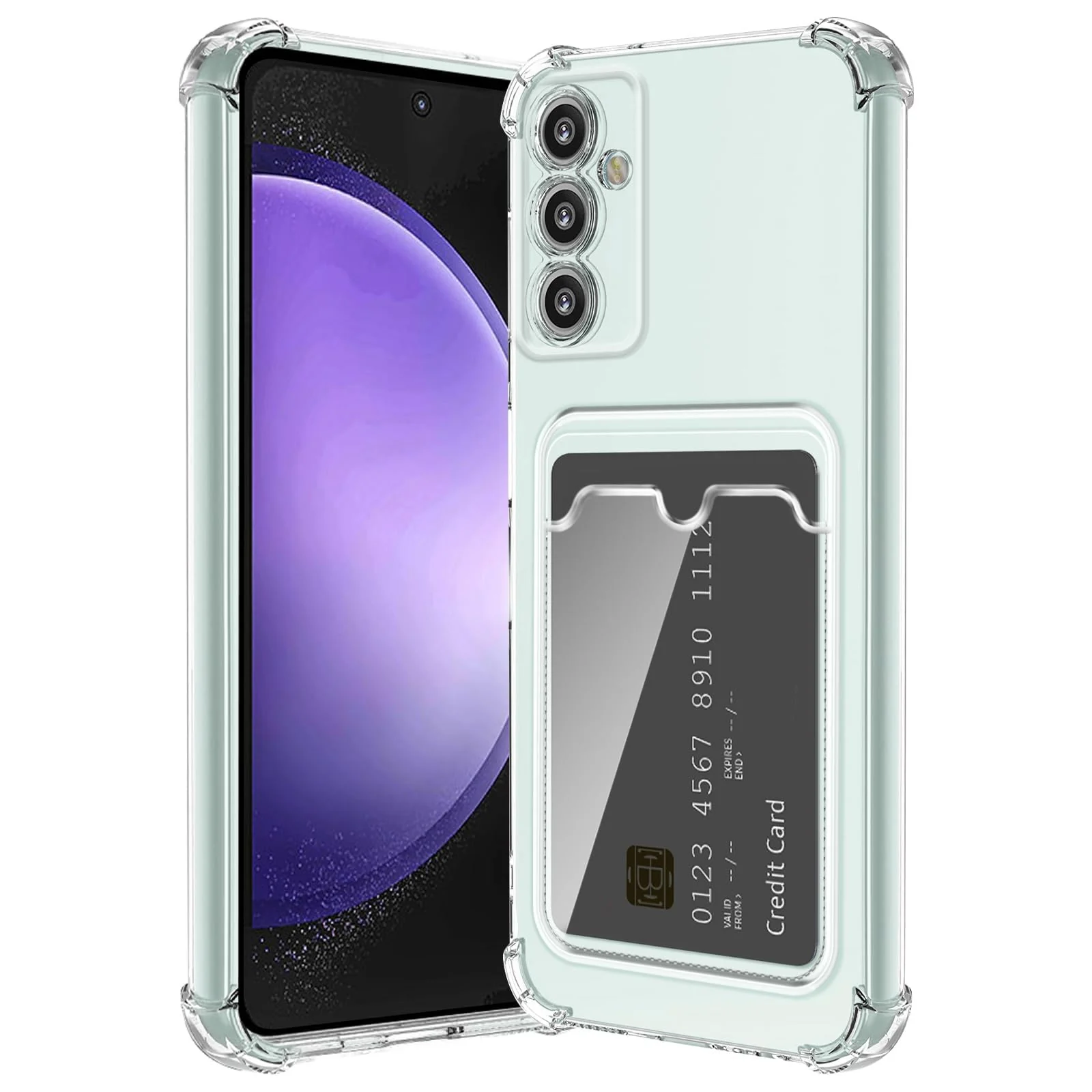 DL3 Mobilak Leather Wallet Case for Samsung Galaxy S23 FE 6.4-Inch, Supports wireless charging, Camera protection, Shock-absorbing protection - Transparent