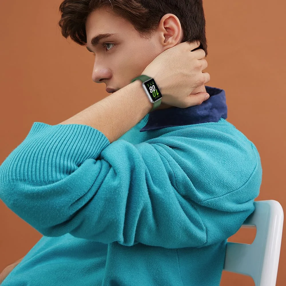 DL3 Mobilak Compatible with Samsung Galaxy Fit 3 Band, Adjustable Length Wristband Bracelet Soft Silicone Accessory Replacement Strap for Samsung Galaxy Fit 3 for Women Men - Green