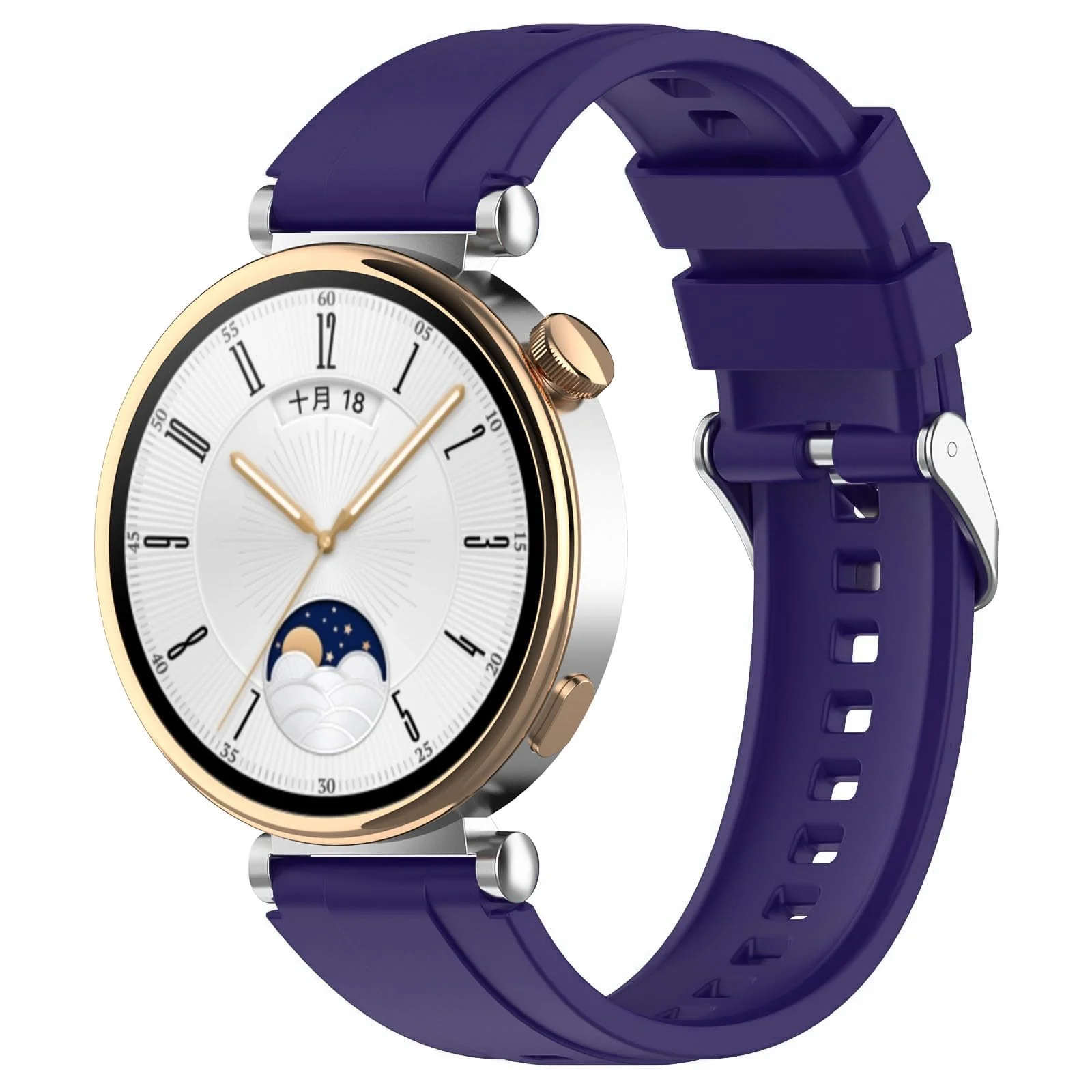 DL3 Mobilak Strap Compatible with Huawei Watch GT5 Pro 42mm / GT5 41mm / GT4 41mm / Garmin Venu 3S / Forerunner 265S / Fossil Women's Gen 6, 18mm Soft Silicone Replacement Bands - Navy Blue