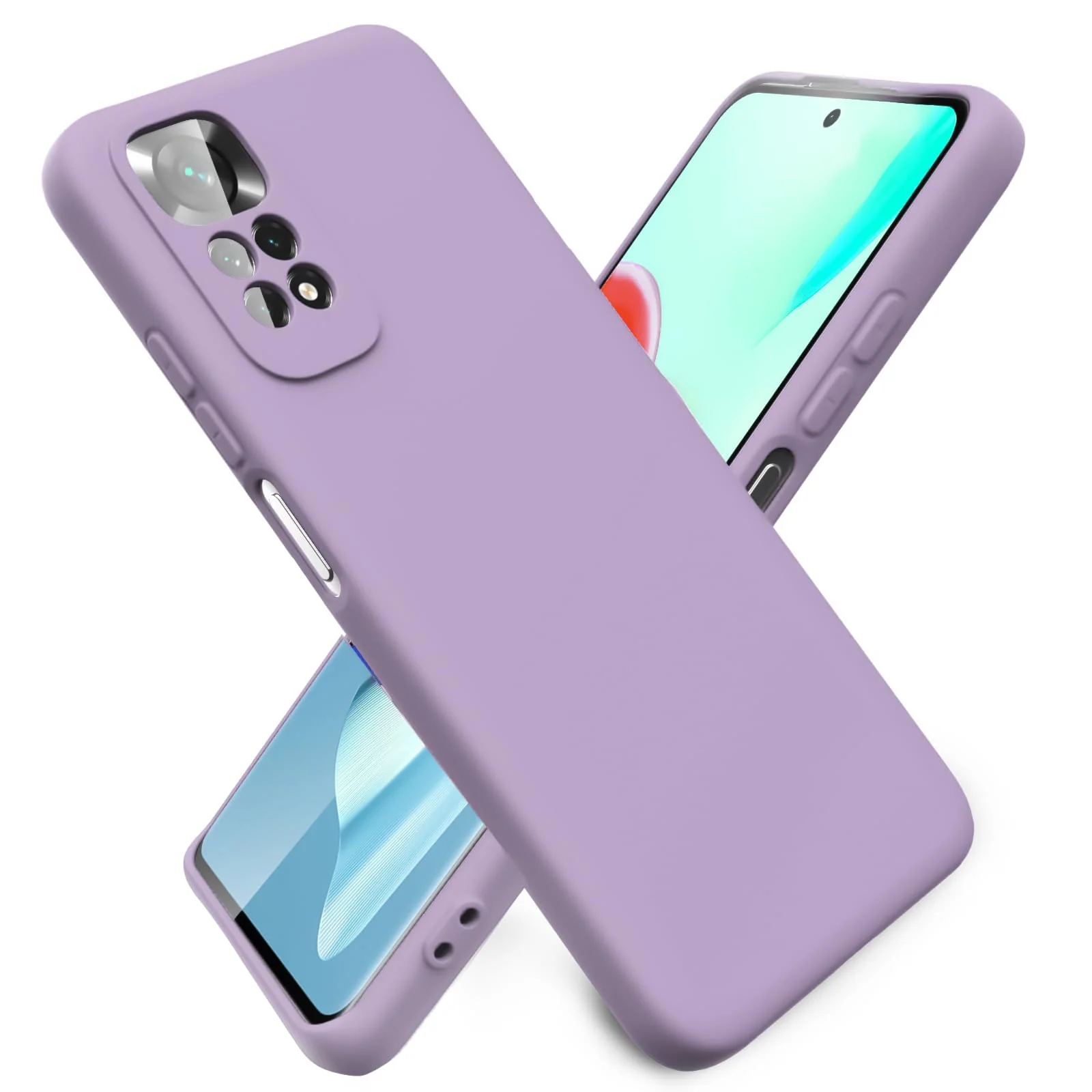 DL3 Mobilak Liquid Silicone Protective Case with Soft Microfiber Lining with Full Camera Protection for Xiaomi Redmi Note 12 Pro 4G / Redmi Note 11 Pro 4G&5G - Lavender