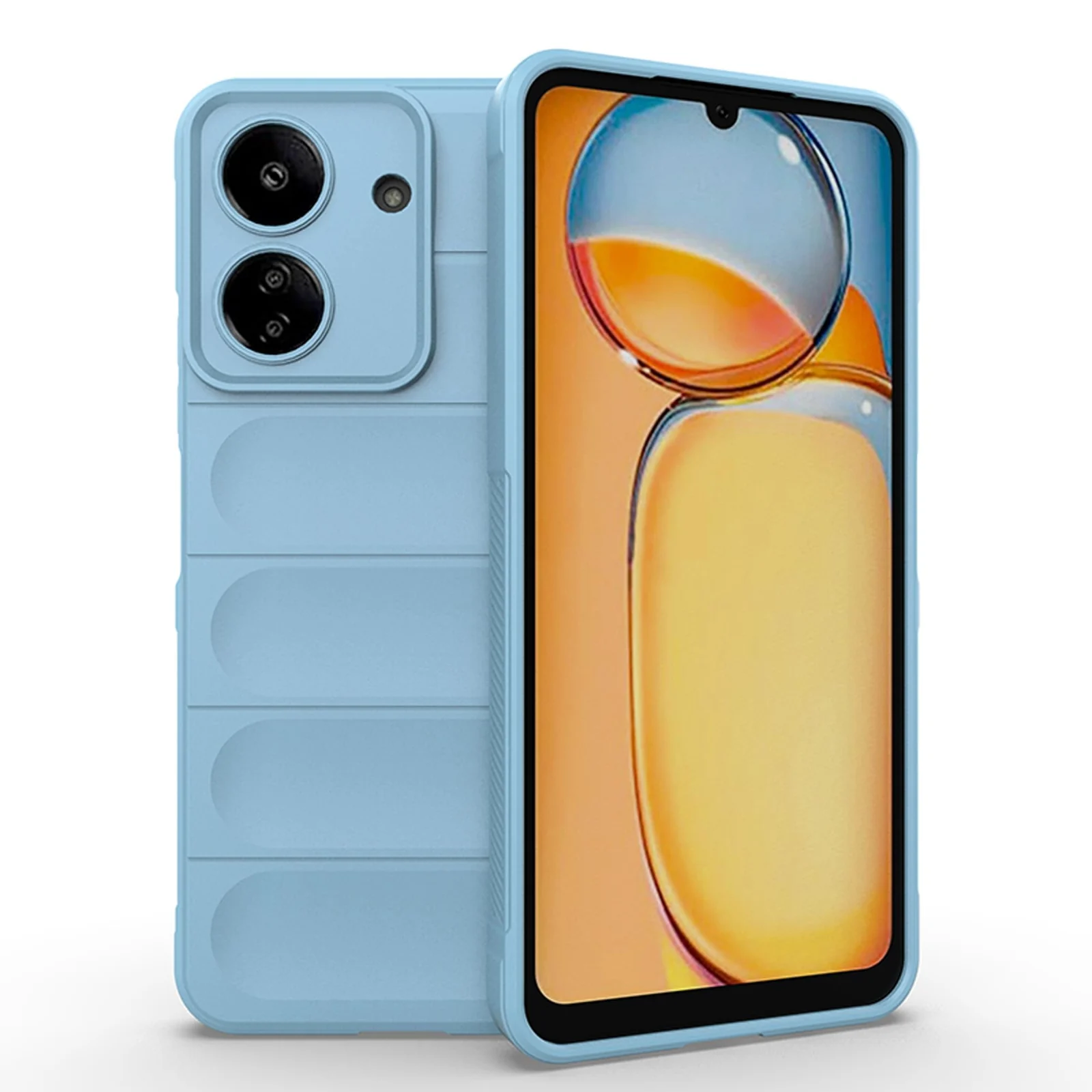 DL3 Mobilak Silicone Case for Xiaomi Redmi 13C 4G Heavy Duty Protective [Slim Fit] Shockproof Soft Flexible Protective Design Shock-Absorption TPU Cover With Camera Protection - Baby Blue