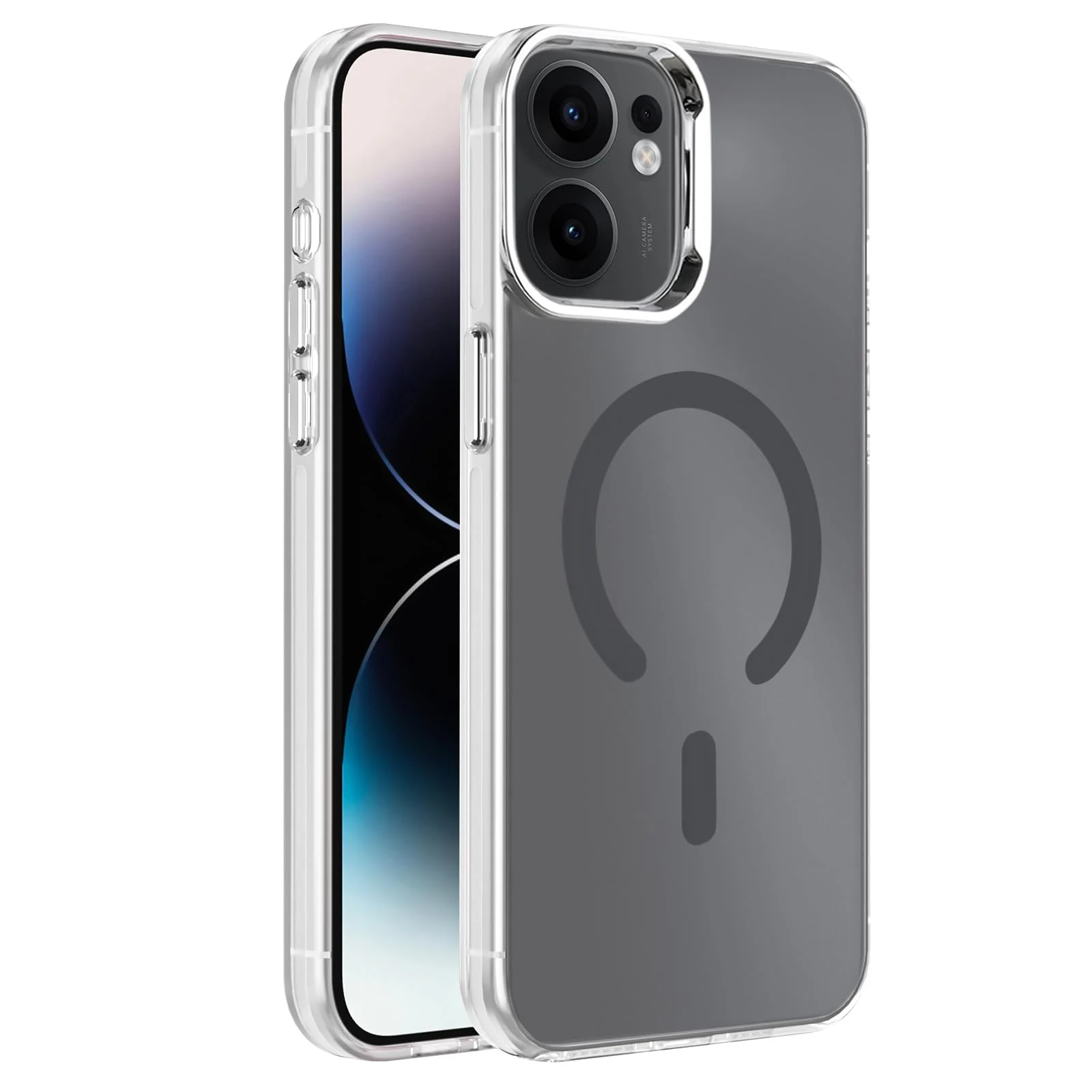 DL3 Mobilak Case for OPPO Reno13 F/Reno 13F Crystal Clear [Not Compatible with MagSafe] Soft TPU Gel Case Flexible Silicone Anti-Scratch Transparent TPU Cover - Gray