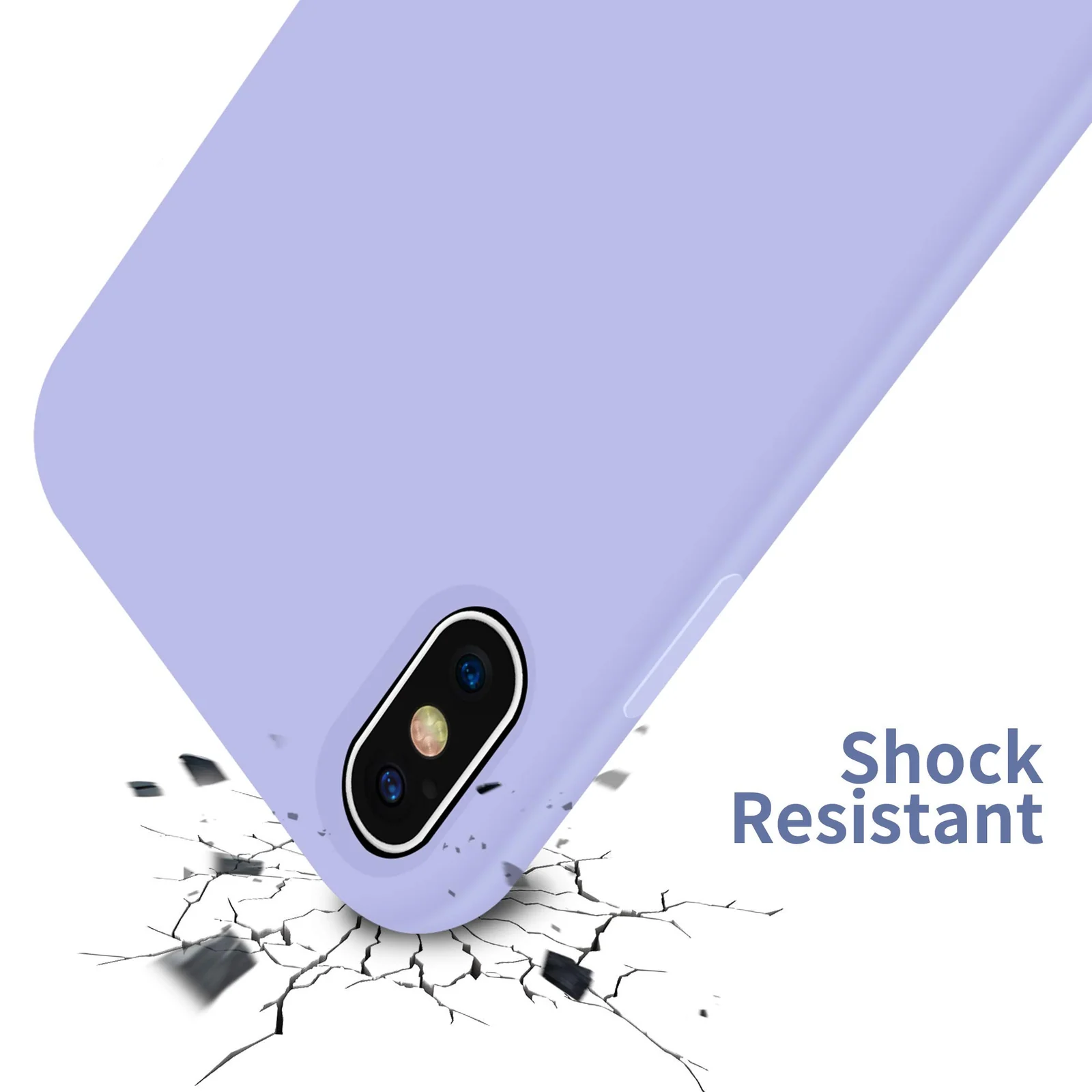 DL3 Mobilak Liquid Silicone Protective Case with Soft Microfiber Lining for iPhone XS Max - Light Purple
