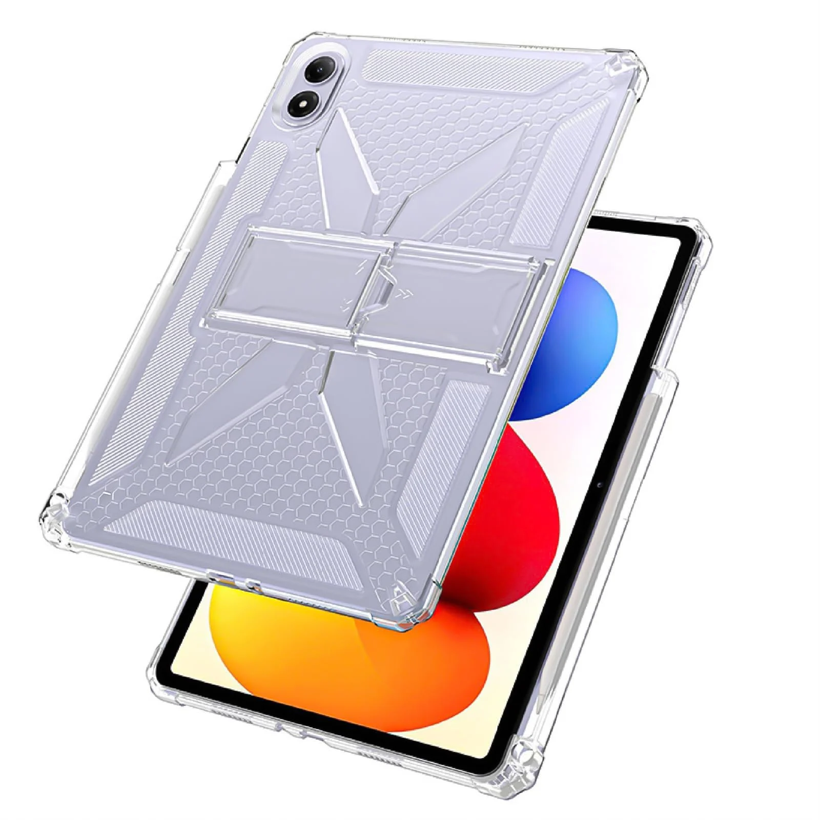 DL3 Mobilak Transparent Stand Case for Huawei MatePad SE 11 inch 2024 Tablet Shockproof, Thin Slim Lightweight Anti-Yellowing Bumper, Kickstand Cover, with Pencil Holder - Clear