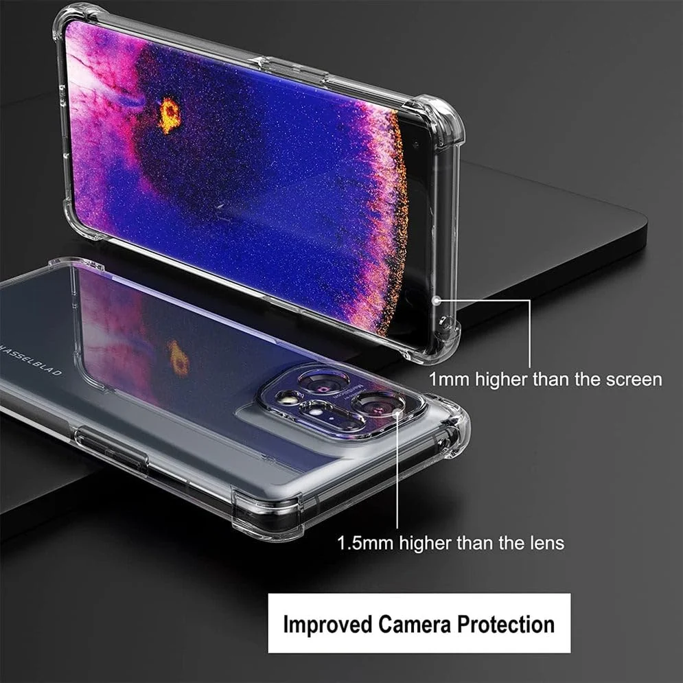 DL3 Mobilak Clear TPU Protective Case for OPPO Find X5 with Camera Protection and Shockproof Design - Clear