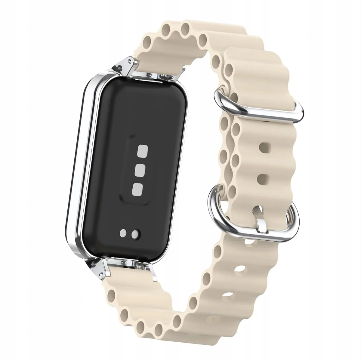 DL3 Mobilak Ocean Replacement Strap Compatible with Xiaomi Redmi Band 2/ Xiaomi Smart Band 8, Adjustable Silicone Strap with Metal Buckle, Women Men Active Band - Beige