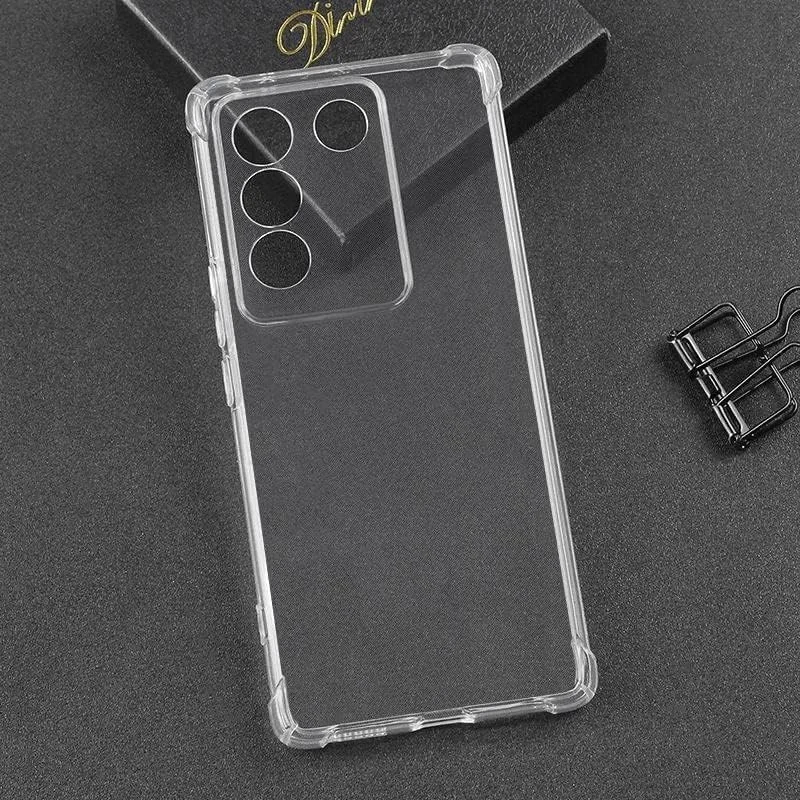 DL3 Mobilak Case Compatible with Vivo V29e, Cover Silicone Transparent TPU Gorilla Anti-shock Protector Camera Shockproof Corners - Clear