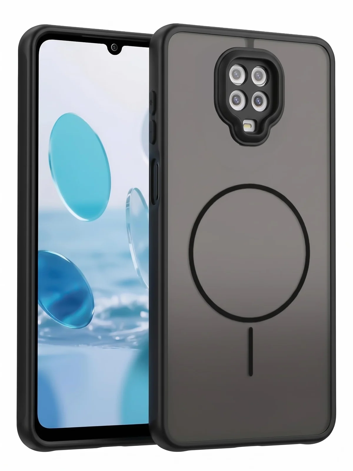 DL3 Mobilak Case For Xiaomi Redmi 10 4G/Redmi 10 2022 Translucent Matte PC Back & Soft TPU Edge, [Not Compatible with MagSafe] Anti-Scratch Shockproof Cover with Full Camera Protection - Black