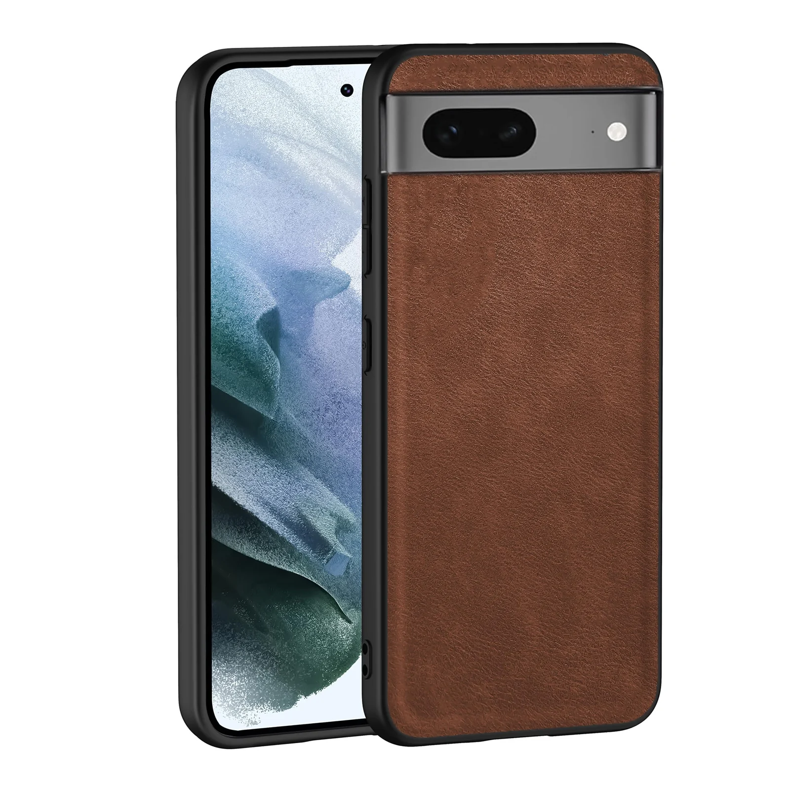 Dl3 Mobilak Case for Google Pixel 7 Pro Leather Case,Anti-Drop, Anti-Shock, Non-Slip Texture,Simple Cell Phong Cover (Black)