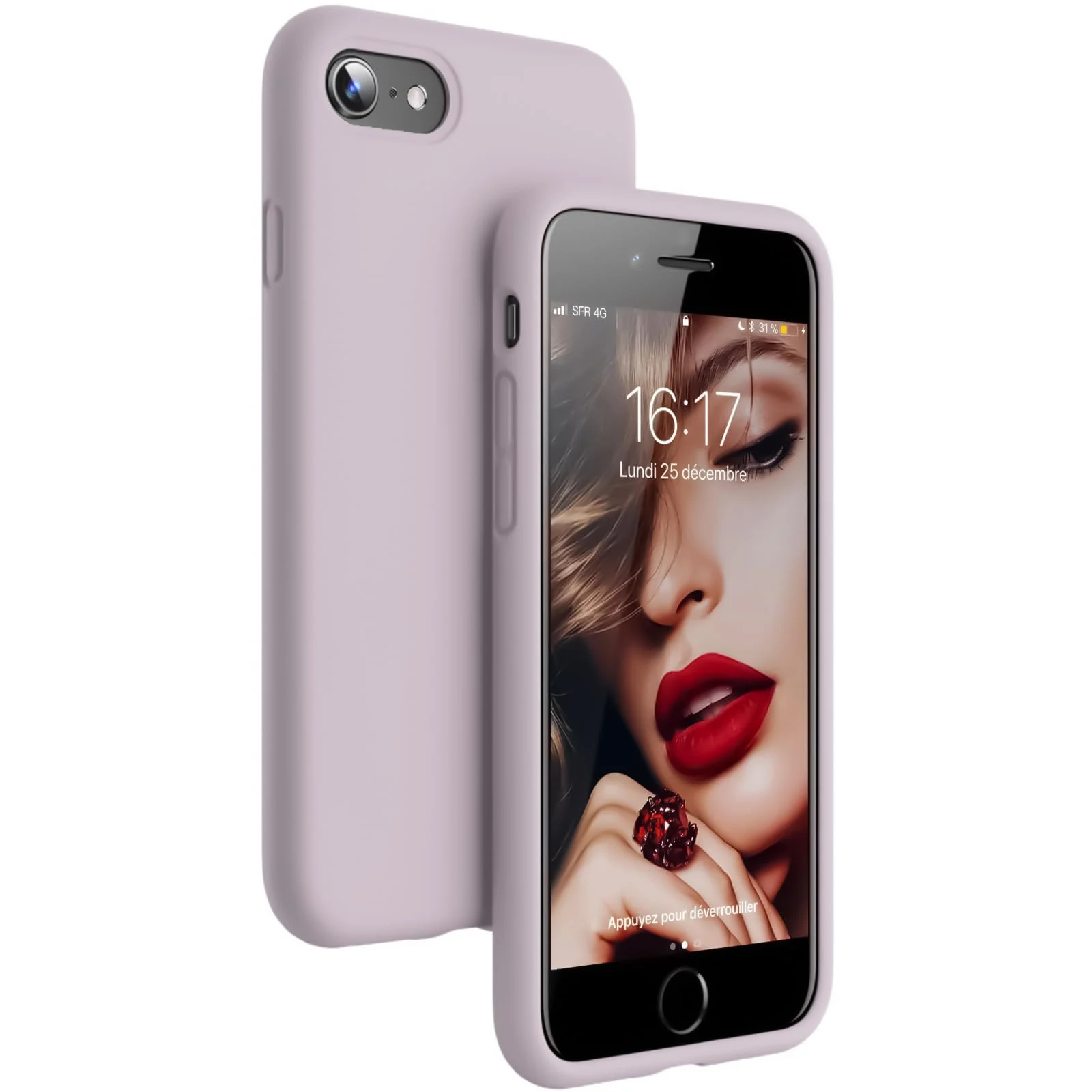 DL3 Mobilak Liquid Silicone Case for iPhone 6 / 6S, Shock-absorbing protection, Scratch-resistant surface, Slim, lightweight profile - Lavender Pink