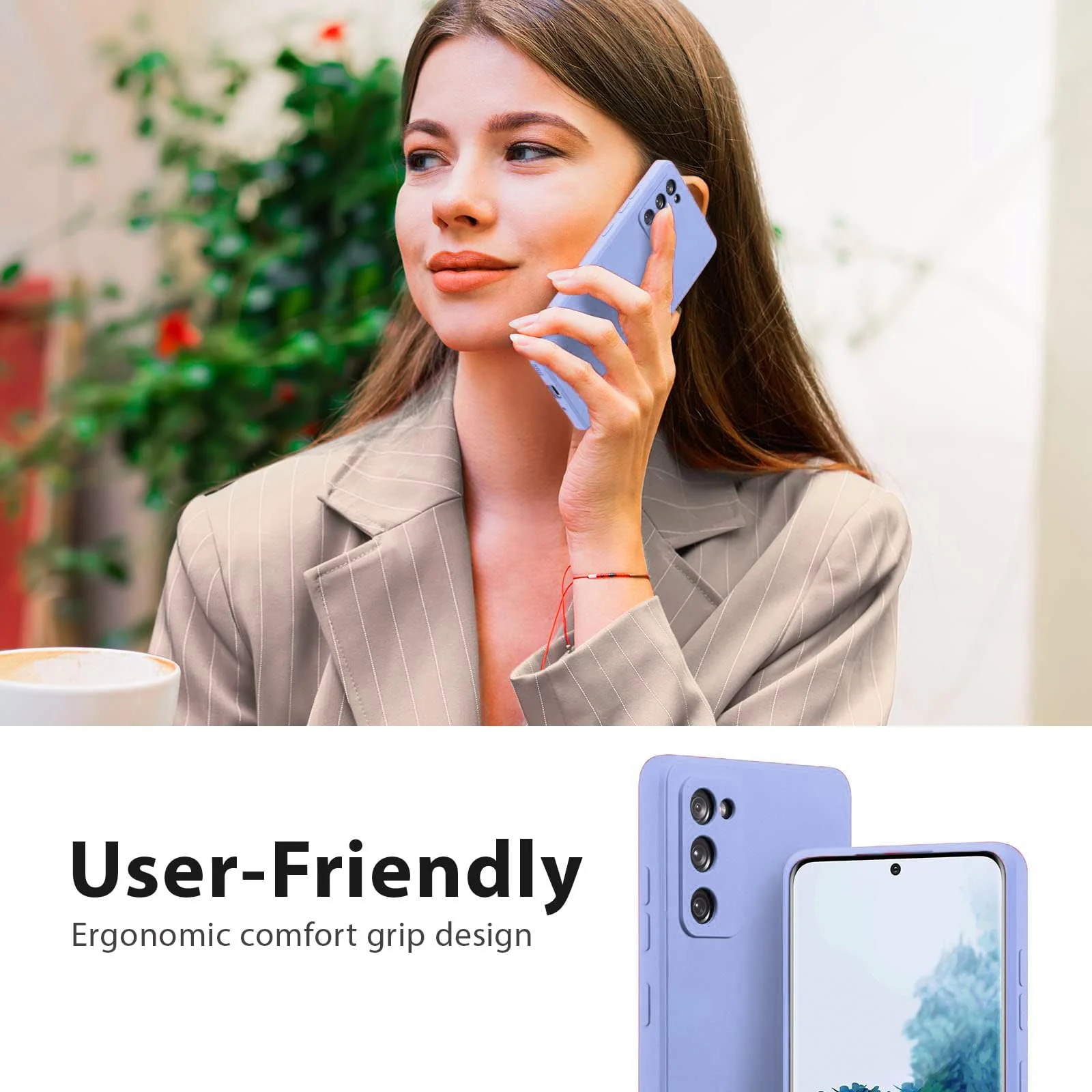 DL3 Mobilak Liquid Silicone Protective Case for Samsung Galaxy S20 FE with Camera Protection and Microfiber Lining - Baby Blue