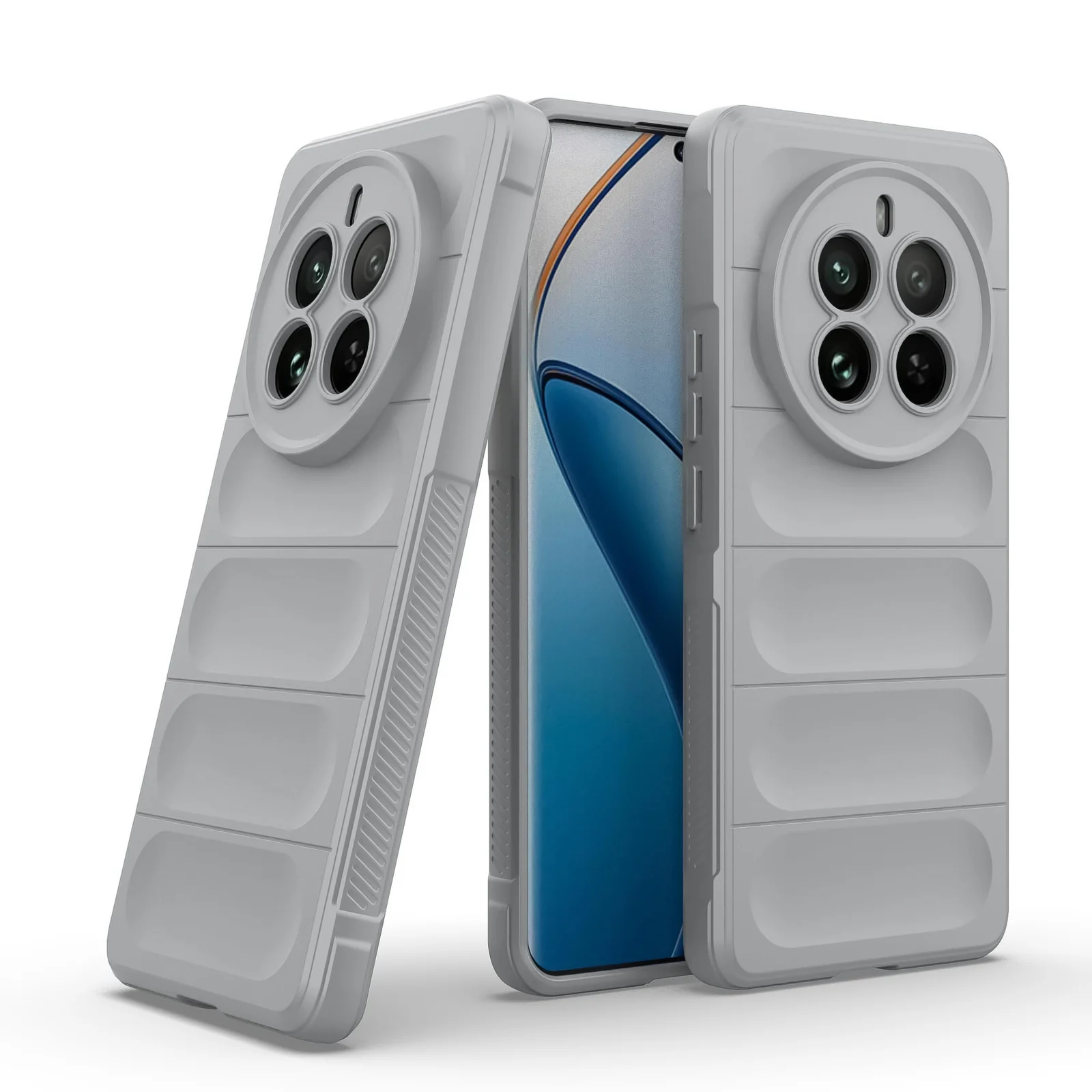 DL3 Mobilak Soft Silicone Protective Case for realme 12 Pro / realme 12 Pro Plus with Camera Protection and Shockproof Design - Gray