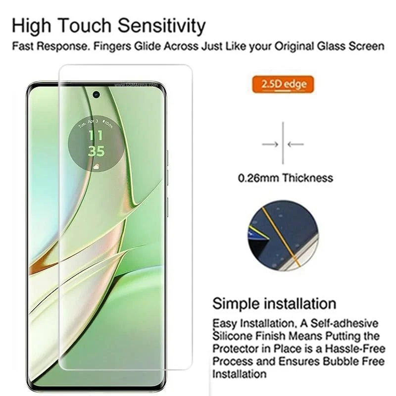 DL3 Mobilak motorola edge 40 Screen Protector [Liquid UV Tempered Glass] Full Screen adhesive [Sensitive Touch][Fingerprint Sensor Compatible] HD - Clear